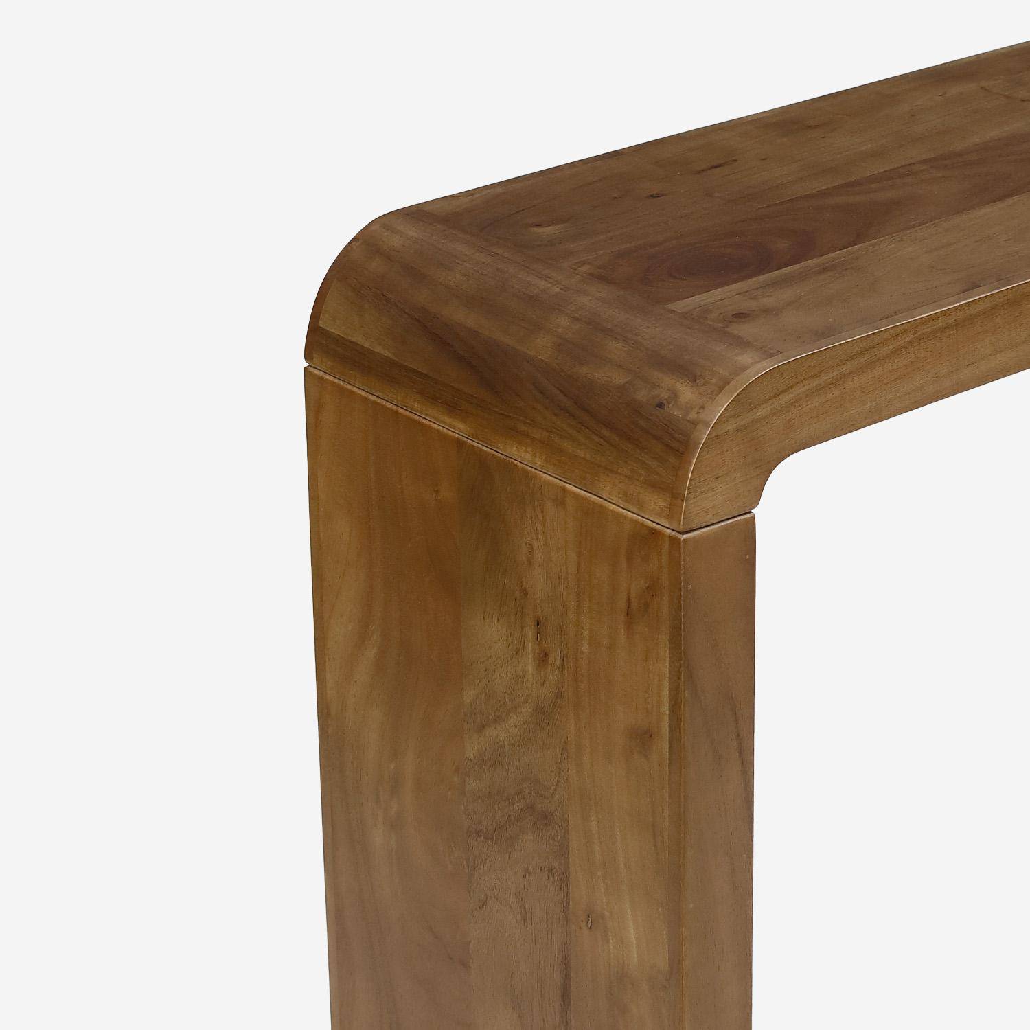 Consolle esotica in legno di acacia, Dana, Noce, 120x30x75 cm Photo3