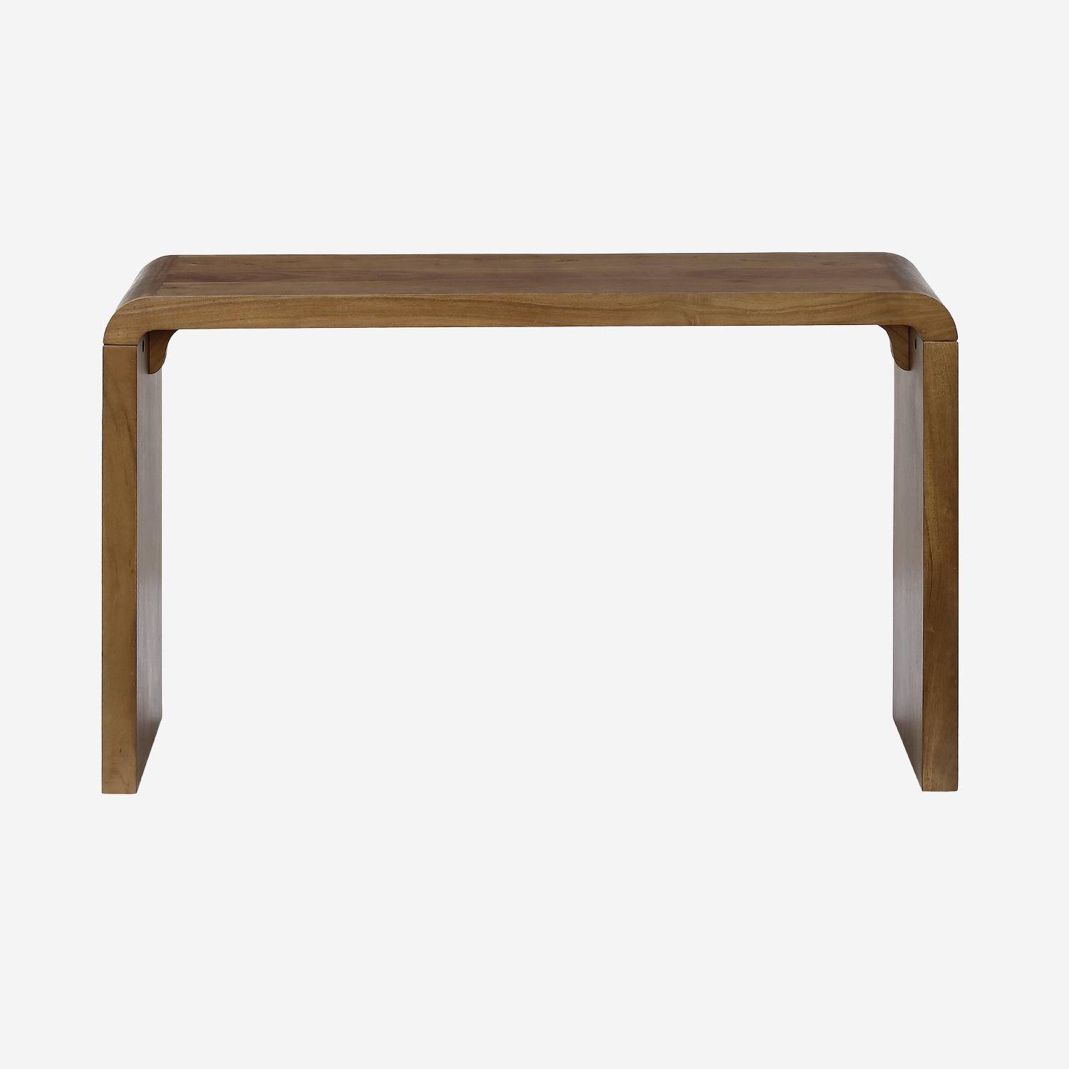 Consolle esotica in legno di acacia, Dana, Noce, 120x30x75 cm Photo2