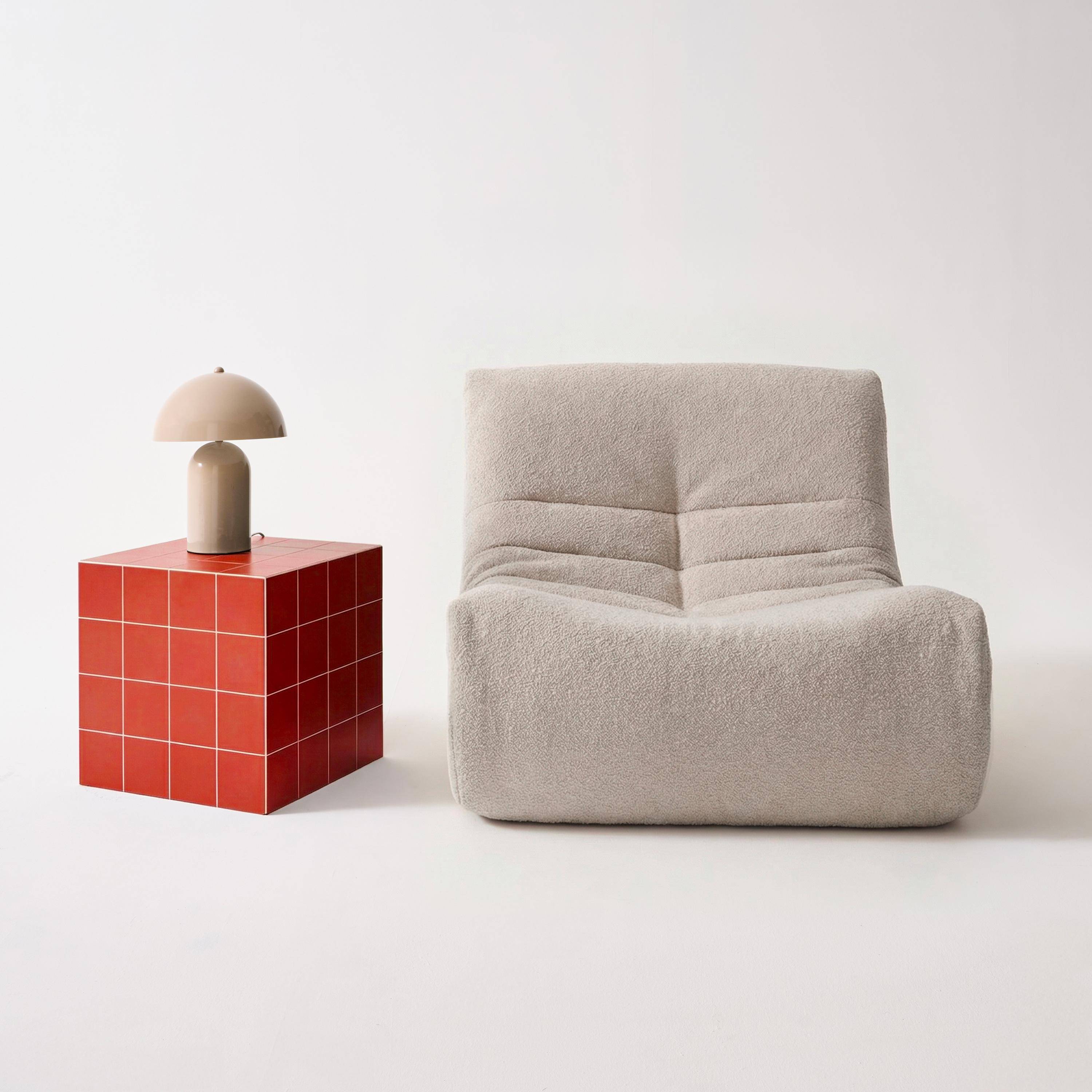 Table basse, table d'appoint cubique imitation carreaux de ciment terracotta 40x40cm - Kubeeek,sweeek,Photo2