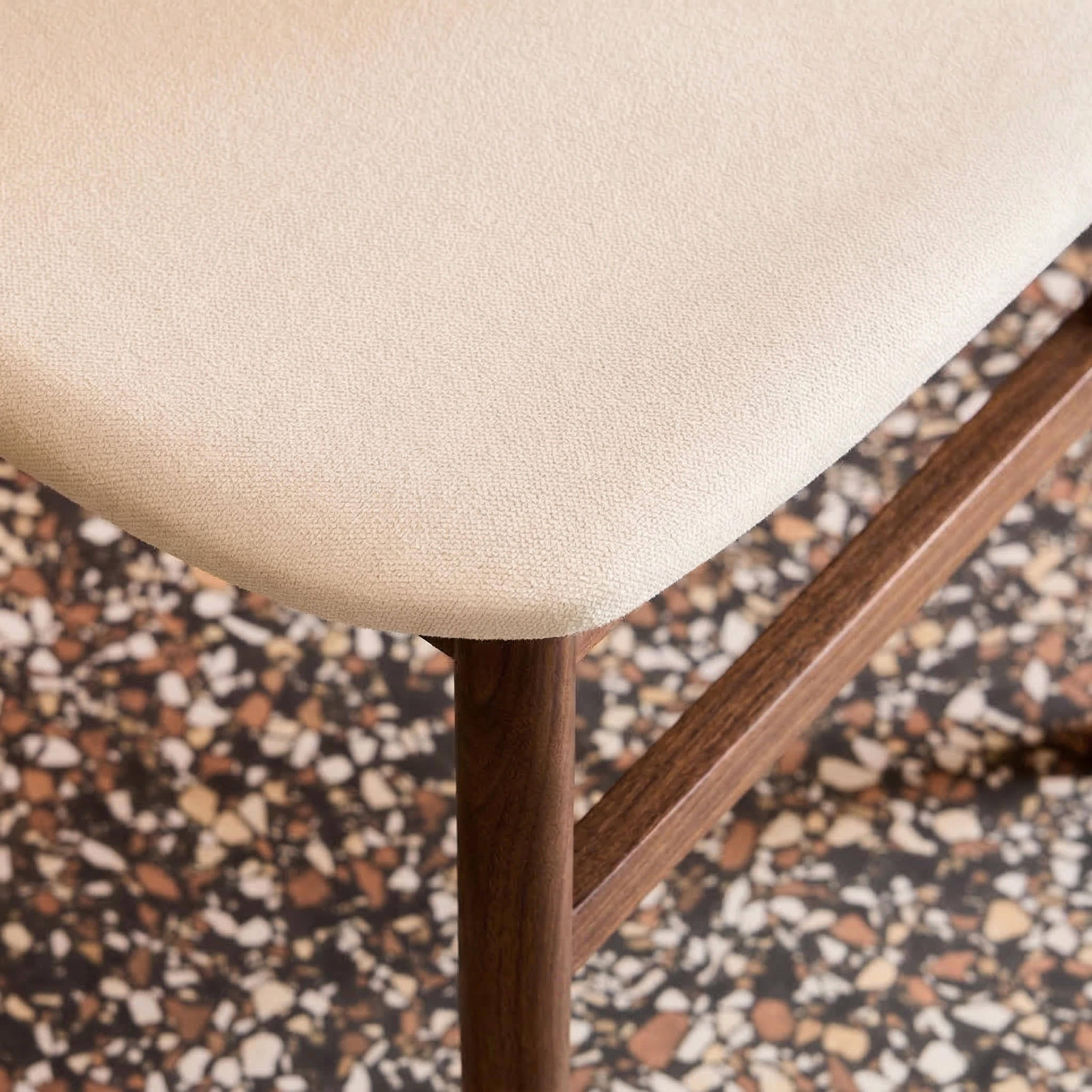 Vintage stoelen rubberhout en stof (set van 2) walnoot L 52 x B 46,5 x H 80cm - Olympie,sweeek,Photo3