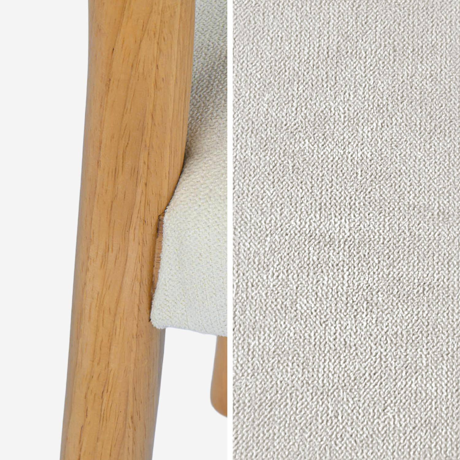 Lot de 2 chaises bohème bois d'hévéa naturel, cordes et tissu, L 49,5 x P 53 x H 82cm - ELLA Photo4