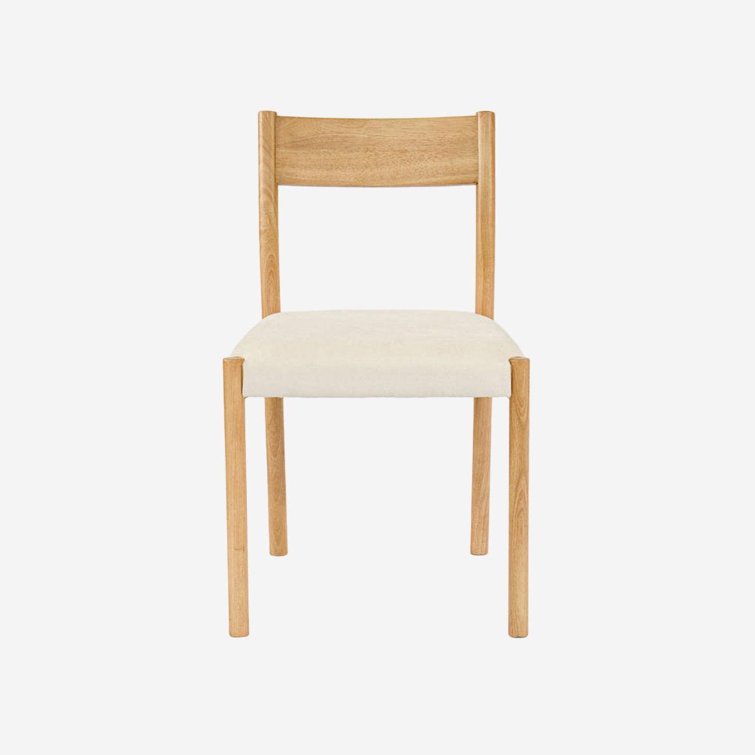 Lot de 2 chaises bohème bois d'hévéa naturel, cordes et tissu, L 49,5 x P 53 x H 82cm - ELLA,sweeek,Photo3