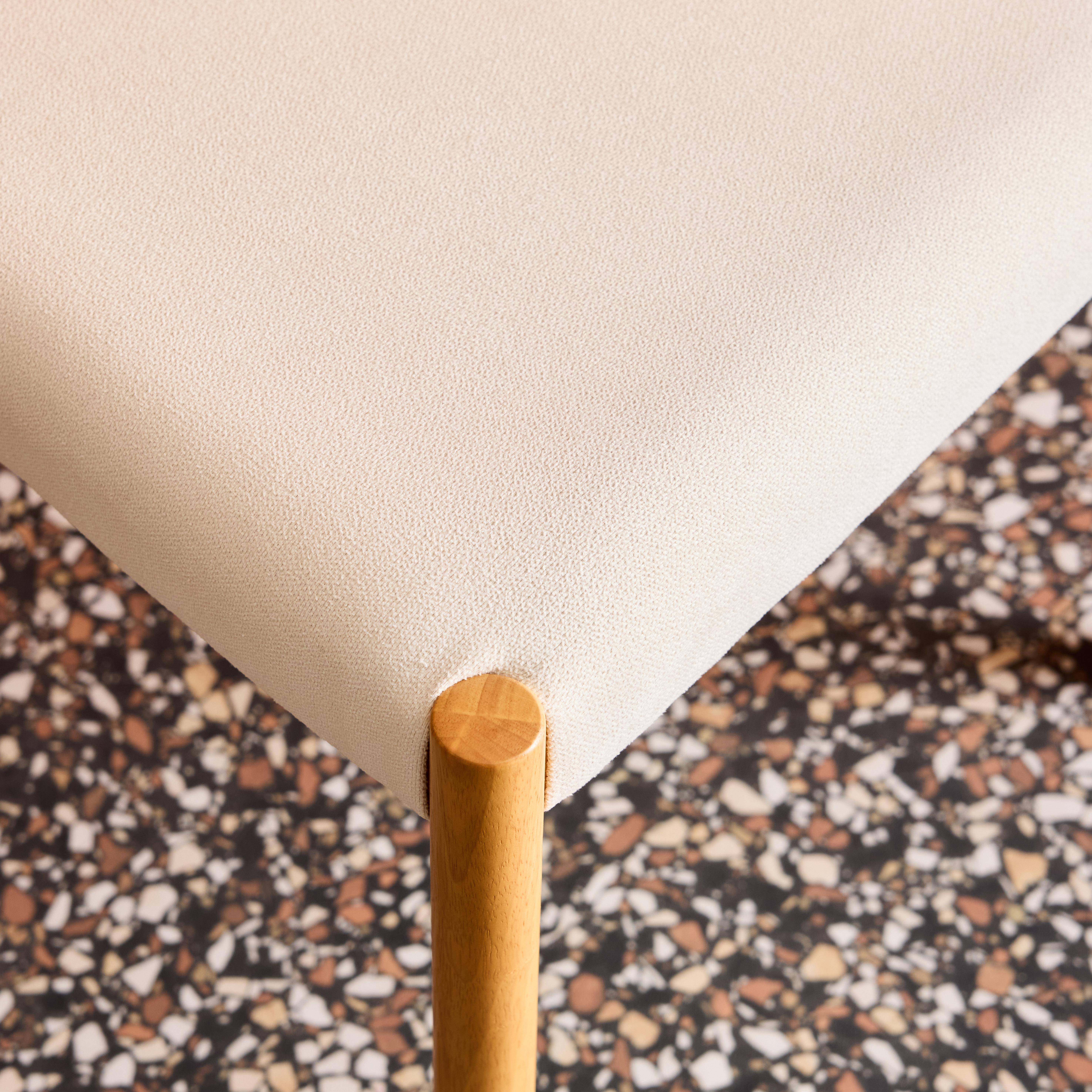 2er-Set Stühle im Bohème-Stil aus Hevea-Holz und Stoff, naturfarben, L 49,5 x T 53 x H 82 cm - Ella Photo4