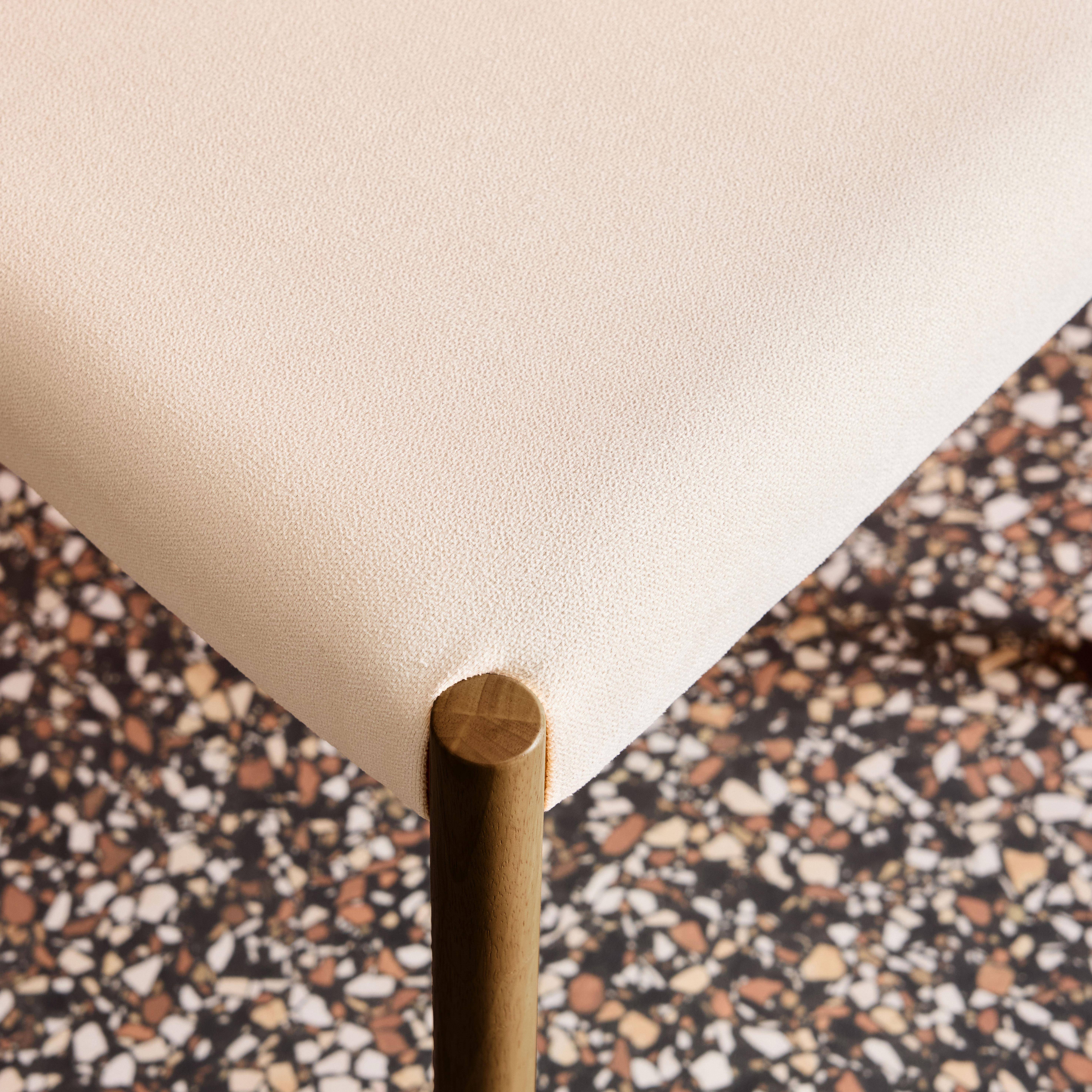 Lot de 2 chaises bohème bois d'hévéa noyer et tissu, L 49,5 x P 53 x H 82cm - ELLA Photo4