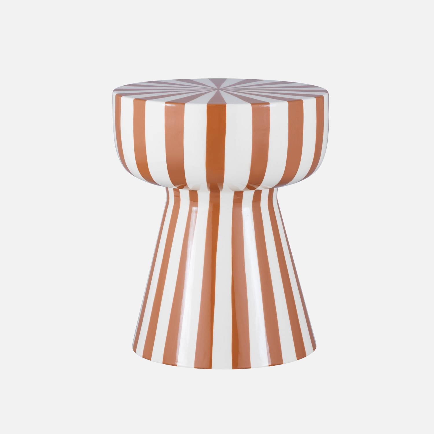 Mesa de apoio em aço esmaltado listras, Terracota