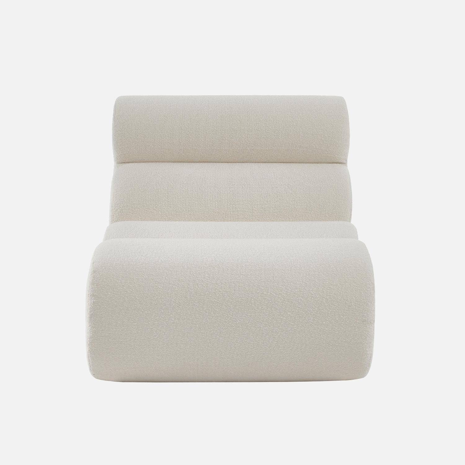 Modularer Lounge-Sessel mit strukturiertem Bouclé-Bezug in weiß B 81 x T 99 x H 75 cm - Nova,sweeek,Photo7