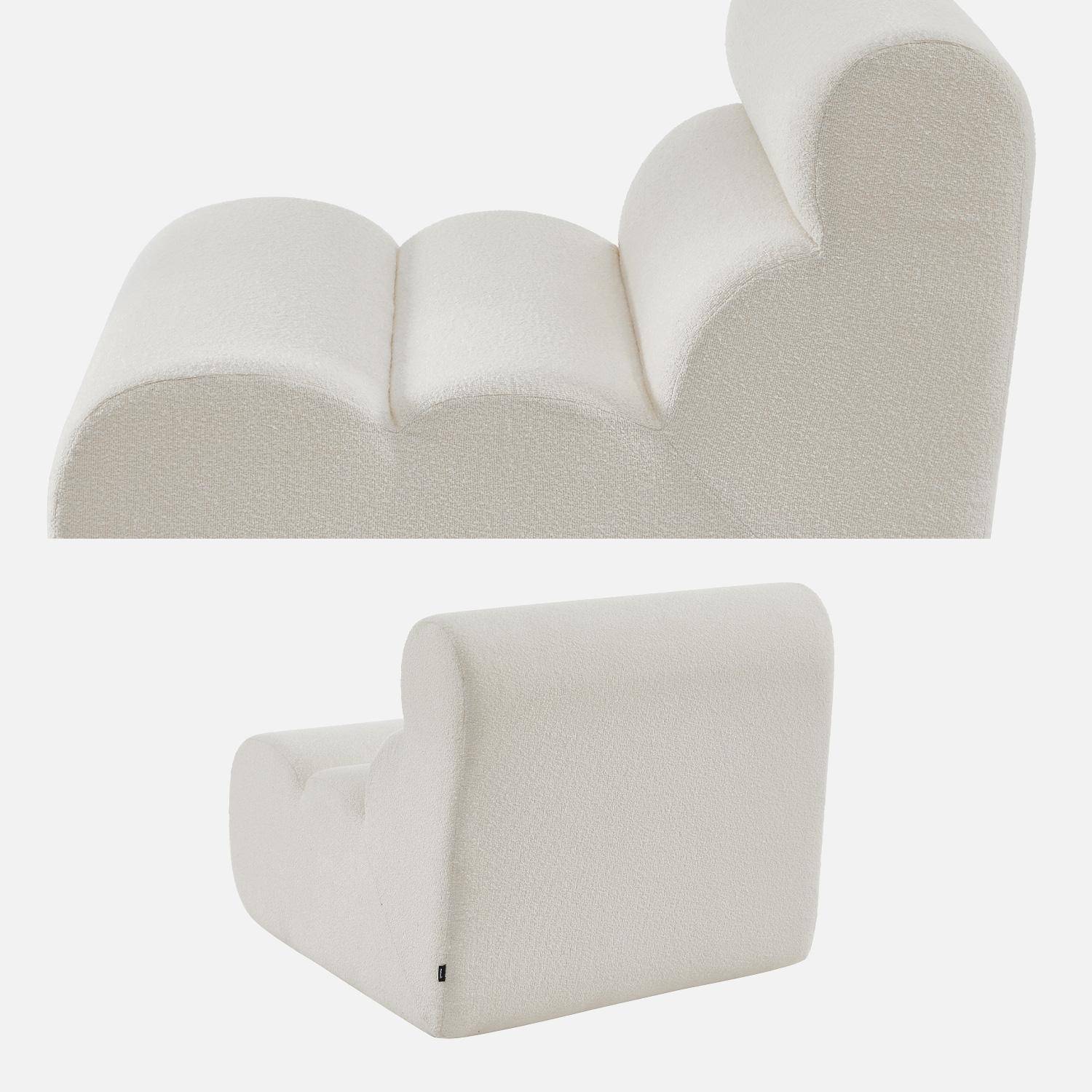 Modularer Lounge-Sessel mit strukturiertem Bouclé-Bezug in weiß B 81 x T 99 x H 75 cm - Nova,sweeek,Photo8
