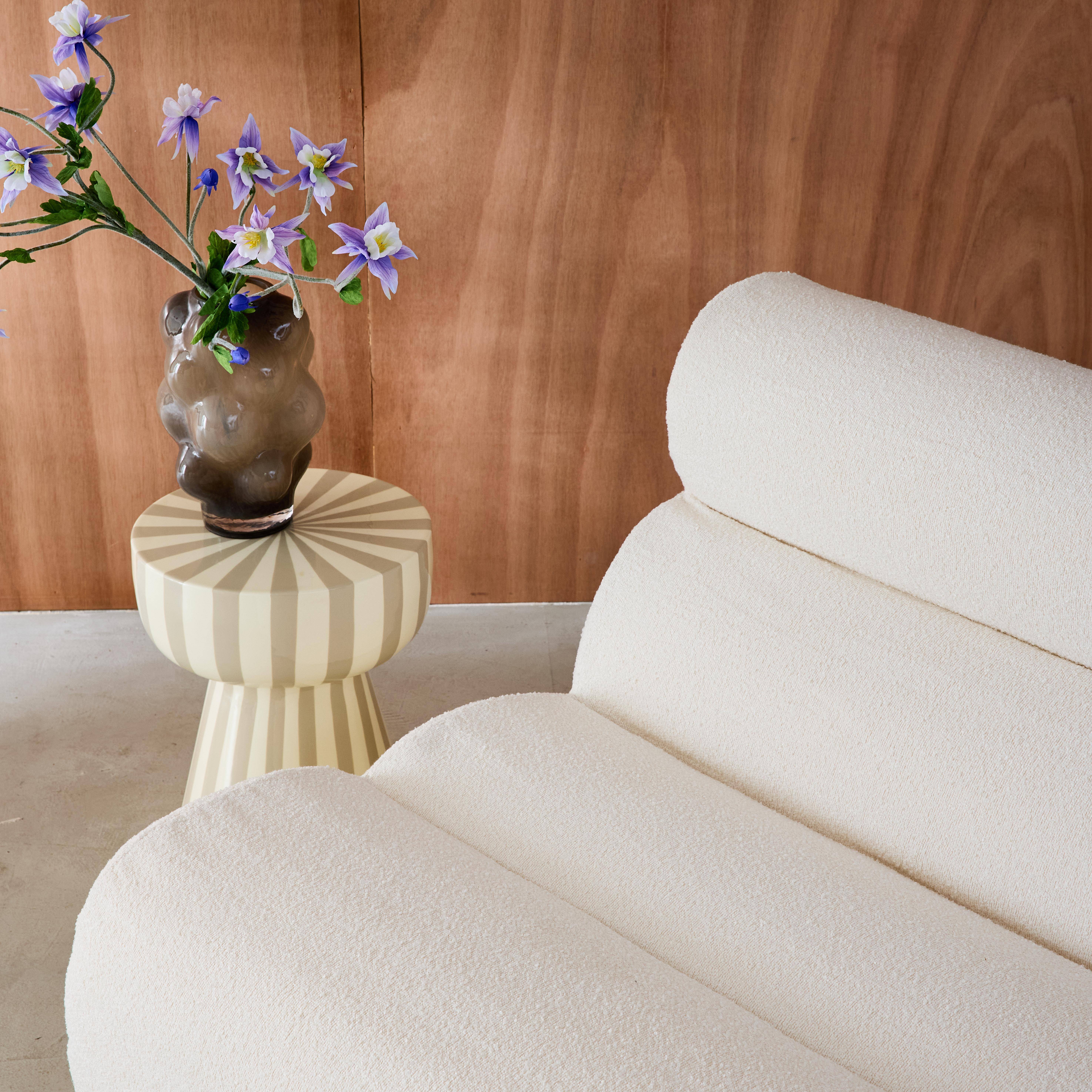 Modularer Lounge-Sessel mit strukturiertem Bouclé-Bezug in weiß B 81 x T 99 x H 75 cm - Nova Photo4