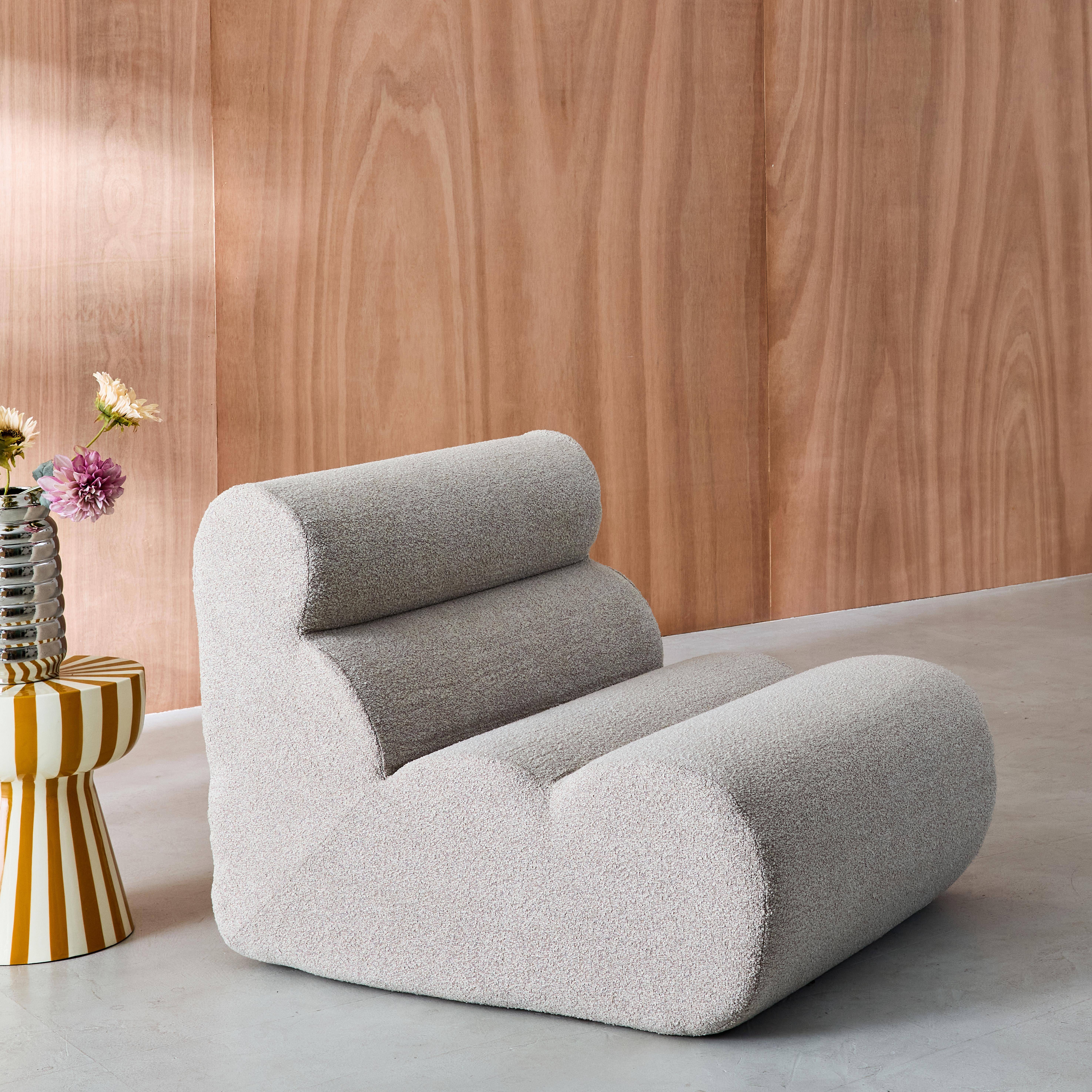 Modularer Lounge-Sessel mit strukturiertem Bouclé-Bezug in beige B 81 x T 99 x H 75 cm - Nova,sweeek,Photo1