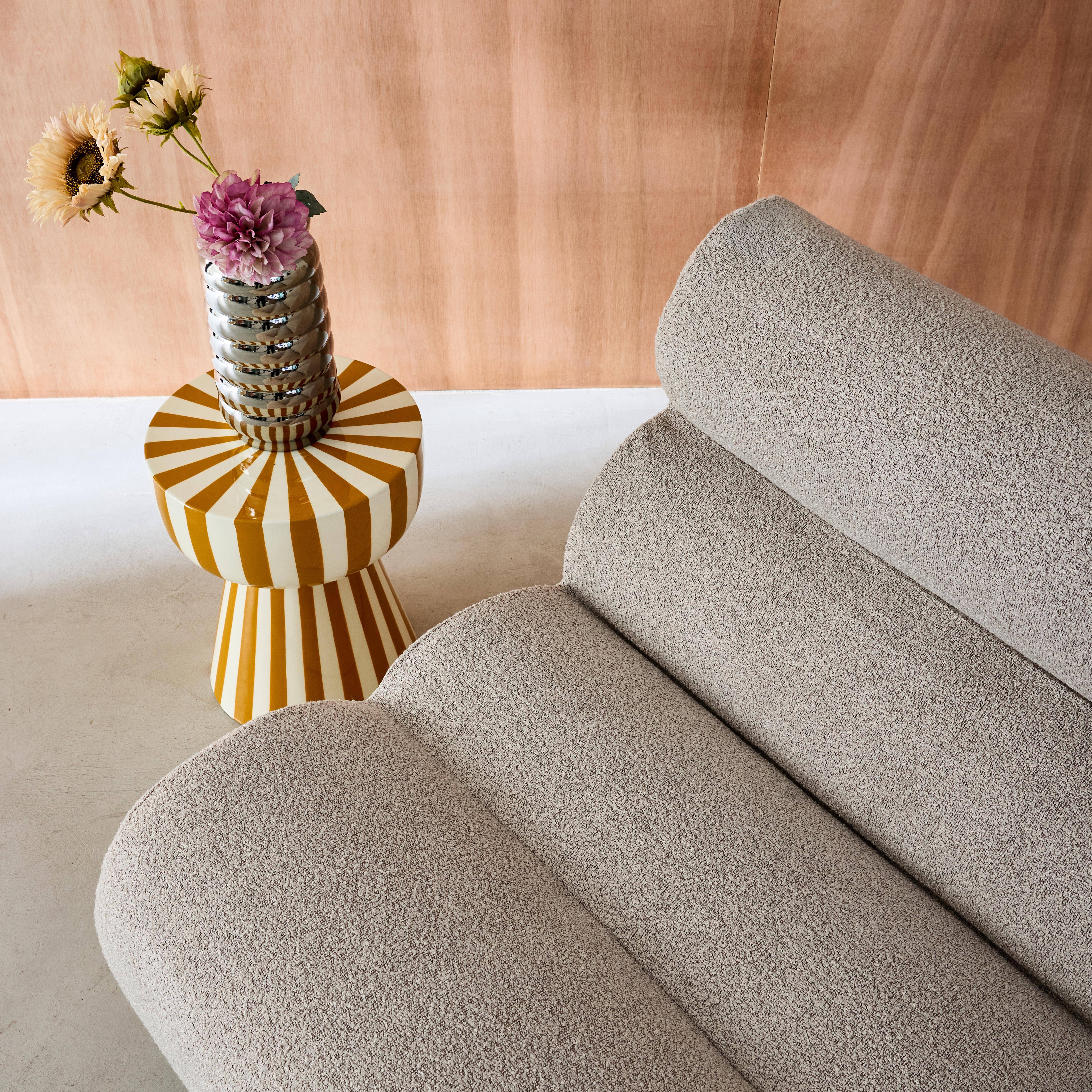 Modularer Lounge-Sessel mit strukturiertem Bouclé-Bezug in beige B 81 x T 99 x H 75 cm - Nova,sweeek,Photo4