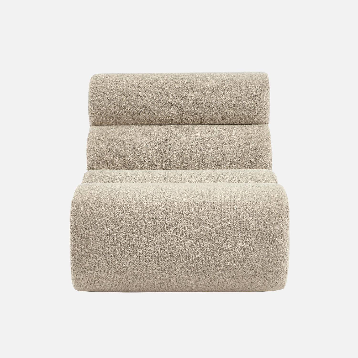 Módulo de sofá modular em tecido boucle texturizada, Nova boucle, Beige, 81x99x75 cm Photo2