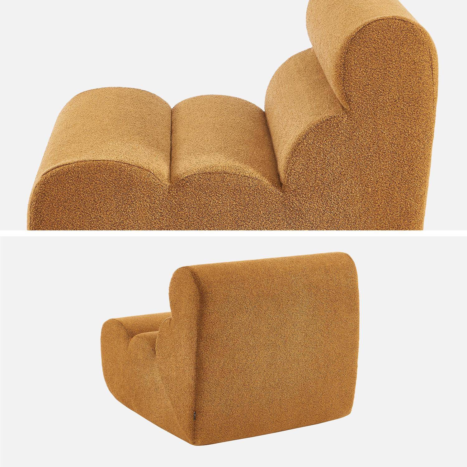 Módulo de sofá modular em tecido boucle texturizada, Nova boucle, Mostarda, 81x99x75 cm Photo3