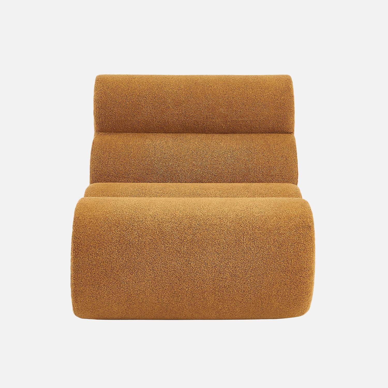 Módulo de sofá modular em tecido boucle texturizada, Nova boucle, Mostarda, 81x99x75 cm Photo2