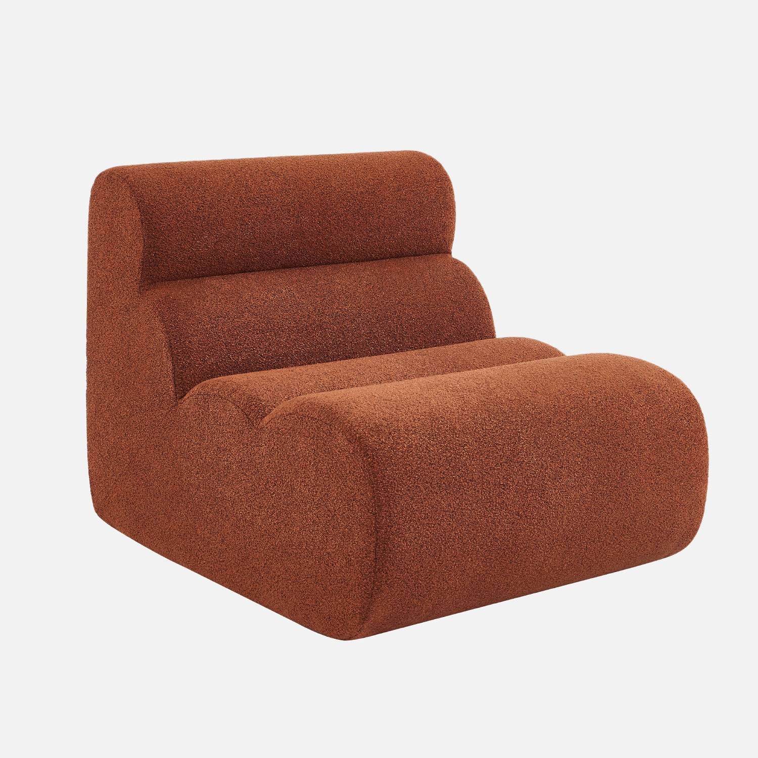 Módulo de sofá modular em tecido boucle texturizada, Terracota