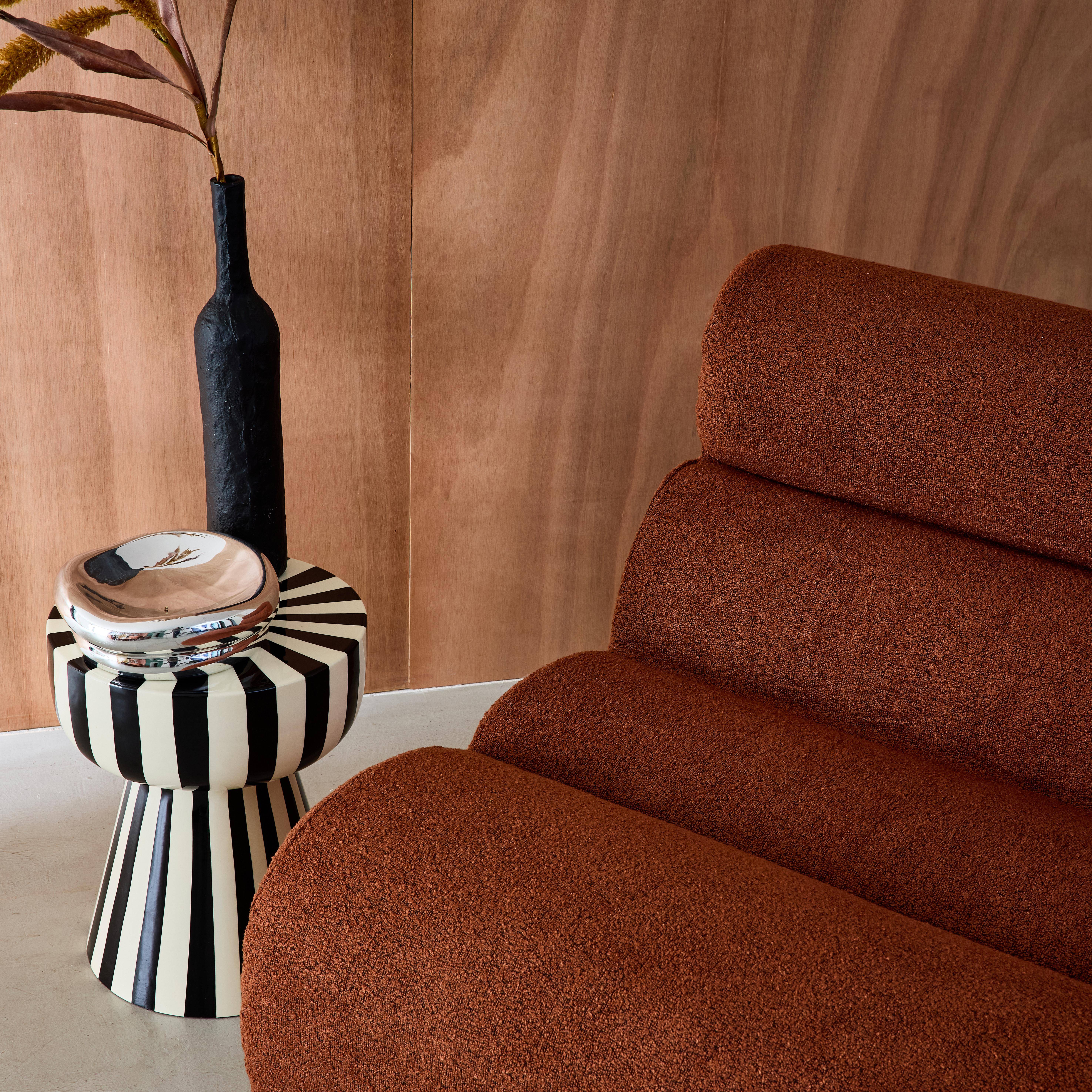 Modularer Lounge-Sessel mit strukturiertem Bouclé-Bezug in terrakotta B 81 x T 99 x H 75 cm - Nova,sweeek,Photo4