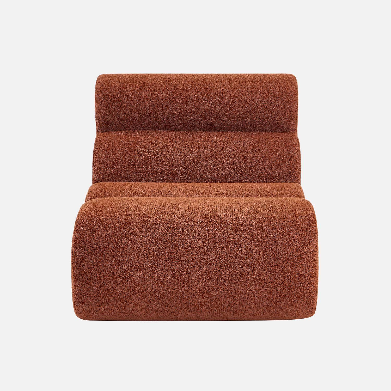 Módulo de sofá modular em tecido boucle texturizada, Nova boucle, Terracota, 81x99x75 cm,sweeek,Photo2
