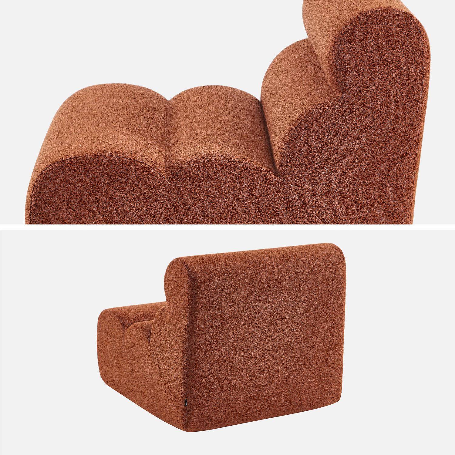 Módulo de sofá modular em tecido boucle texturizada, Nova boucle, Terracota, 81x99x75 cm Photo3