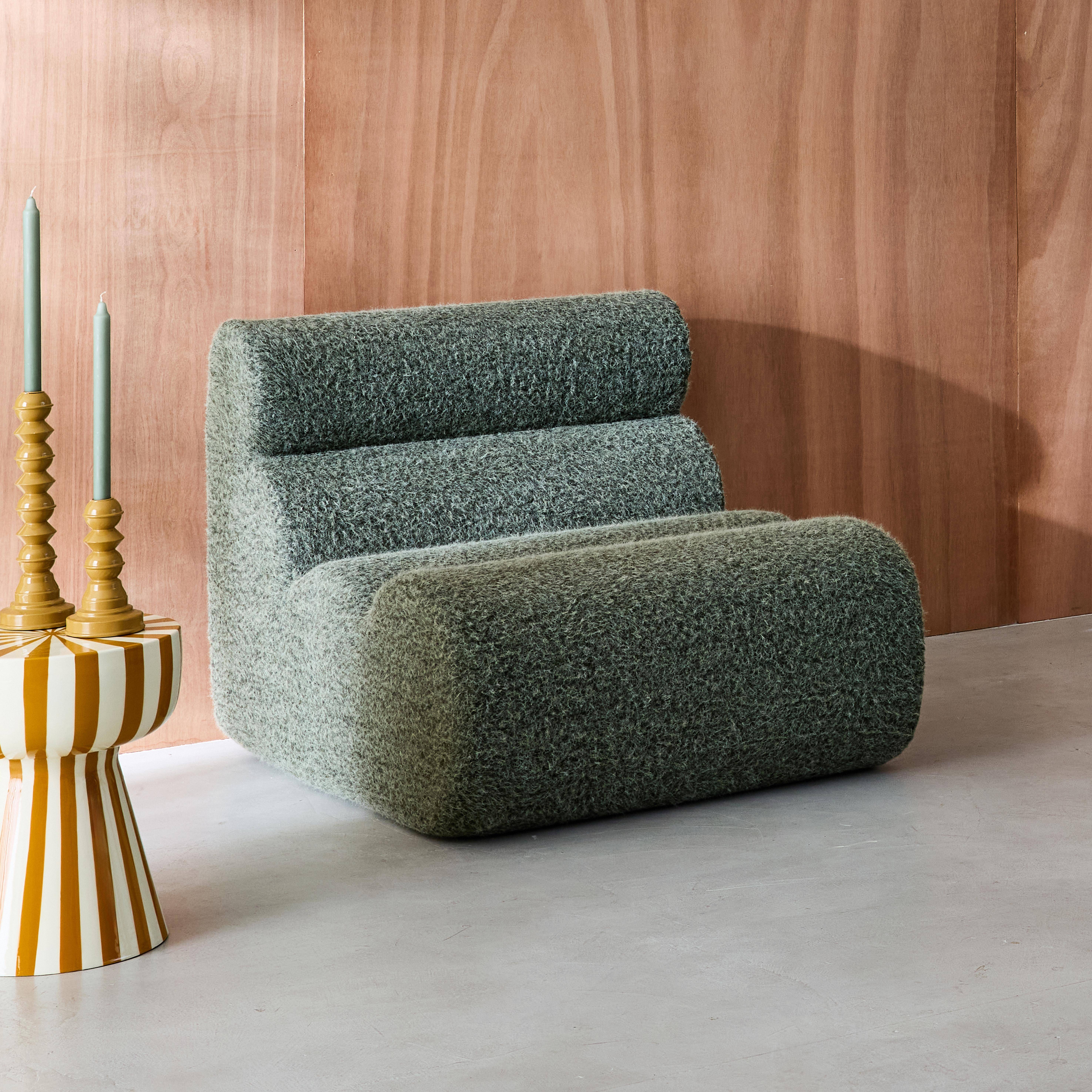 Modularer Lounge-Sessel mit Bezug im Alpaka-Look khaki B 81 x T 99 x H 75 cm - Nova,sweeek,Photo2