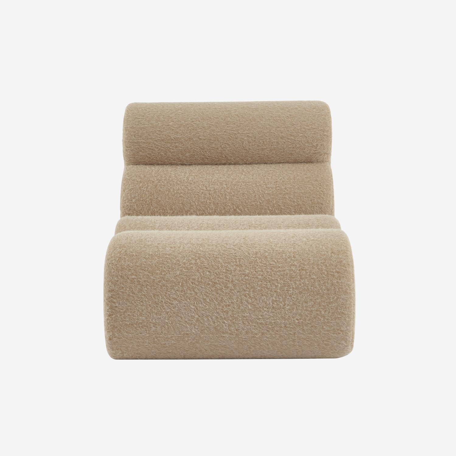 Módulo de sofá modular em tecido efeito alpaca, 1 lugar, Nova alpaca, Beige, 81x99x75 cm Photo2