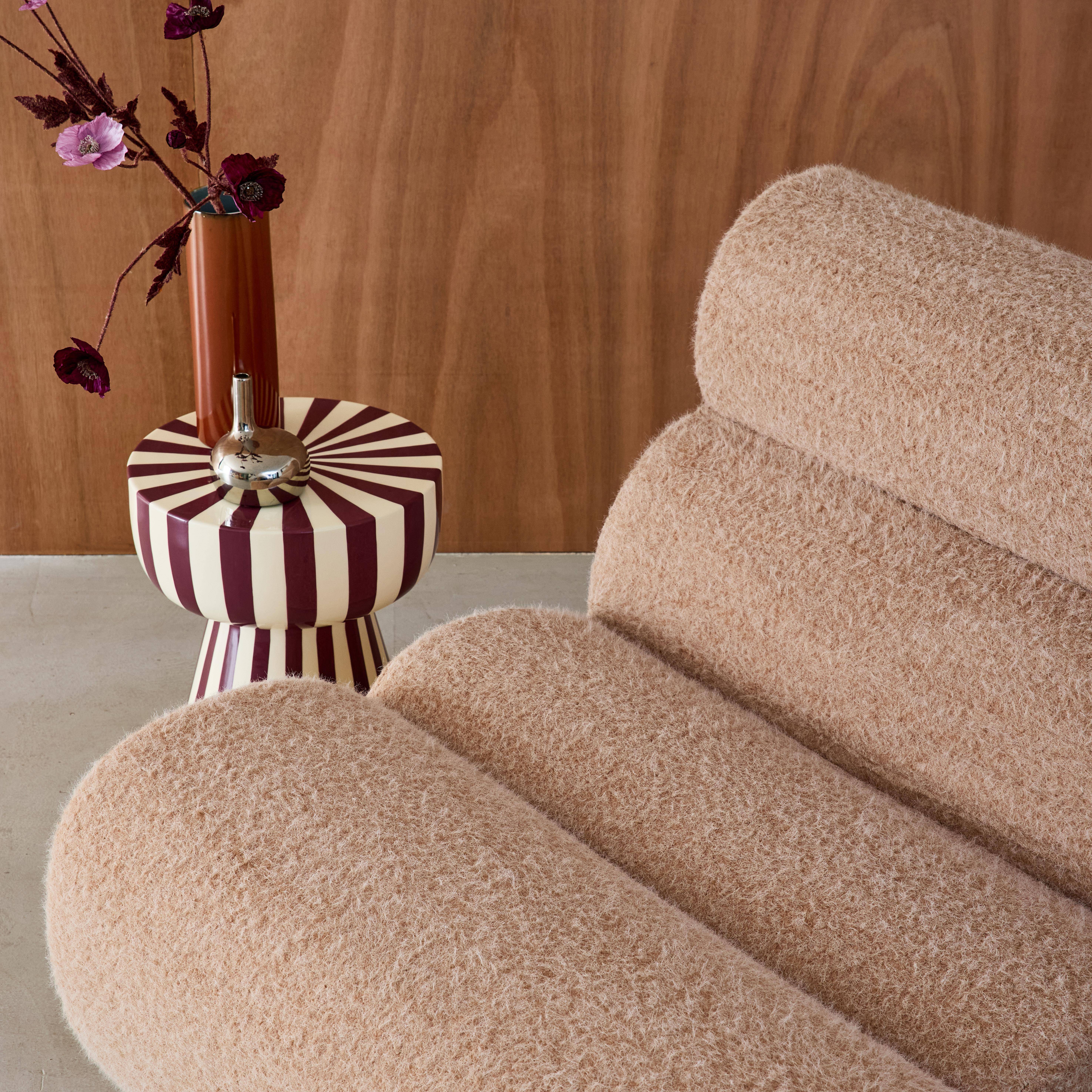 Stoffen fauteuil effect alpaca 1 zitplaats beige L 81 x B 99 x H 75cm - Nova Photo4