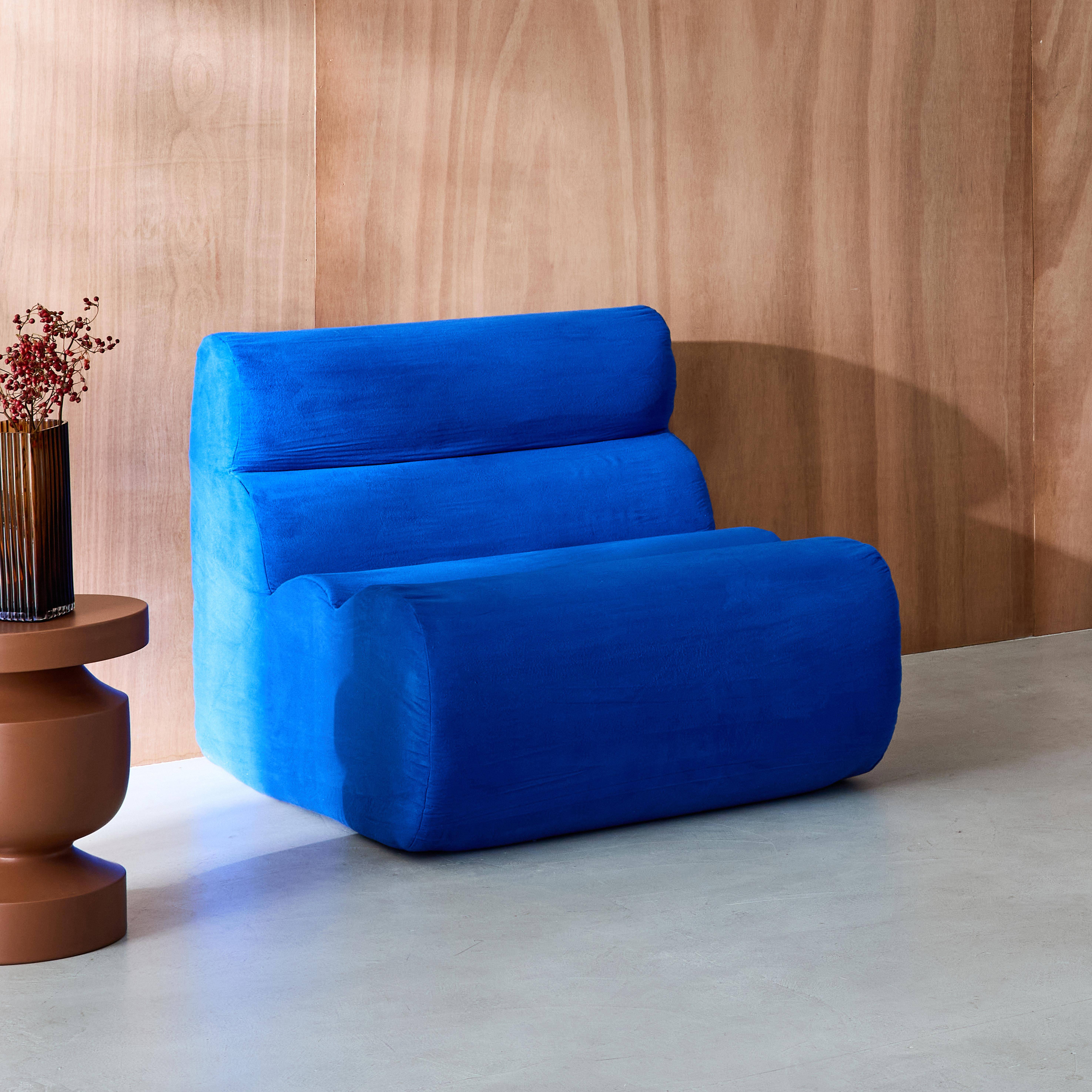 Modularer Lounge-Sessel mit elektroblauem Stoffbezug B 81 x T 99 x H 75 cm - Nova Photo2