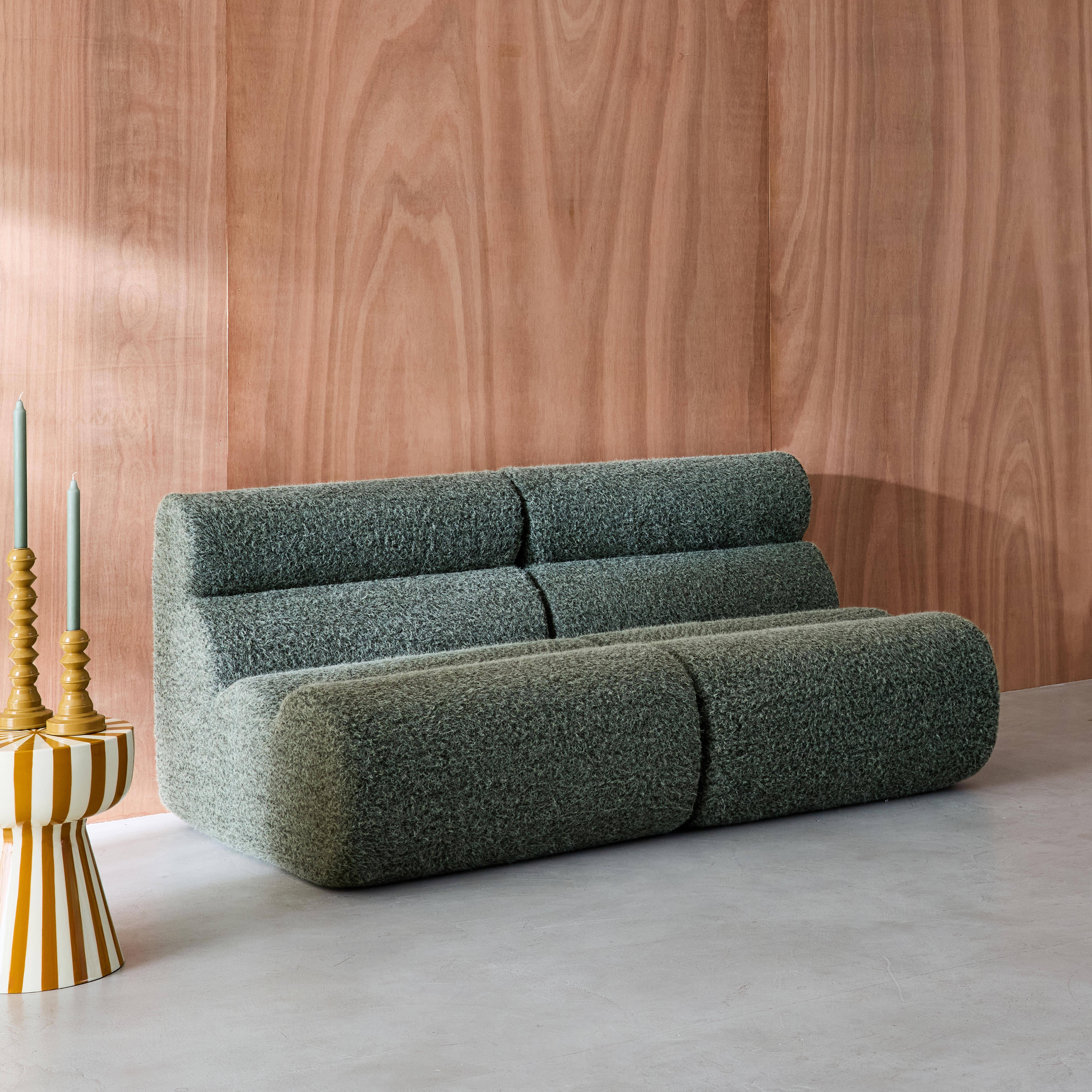 2er-Set modulare Lounge-Sessel mit Bezug im Alpaka-Look khaki B 81 x T 99 x H 75 cm - Nova,sweeek,Photo3