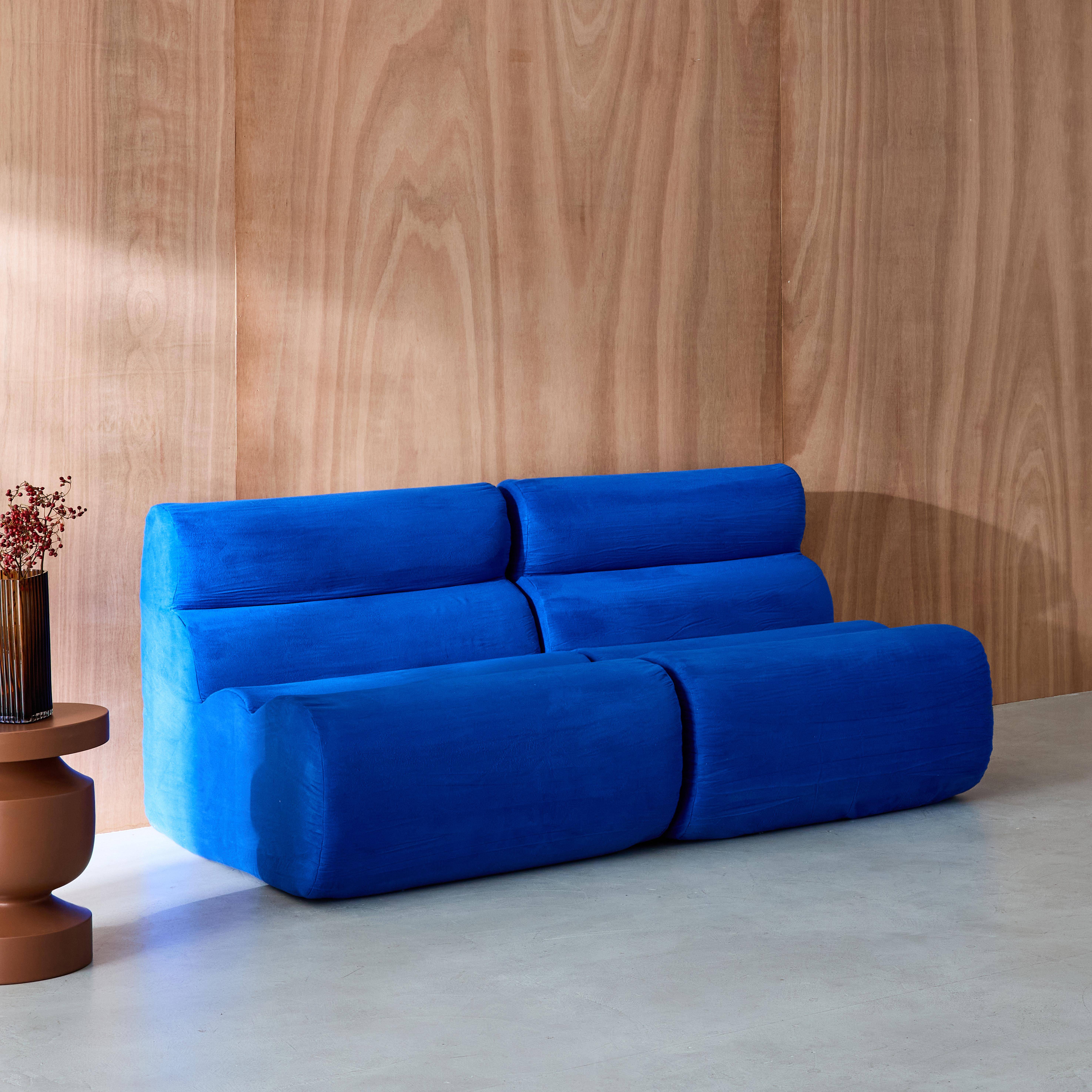 Stoffen fauteuils 1 zitplaats (set van 2) elektrisch blauw L 81 x B 99 x H 75cm - Nova,sweeek,Photo3