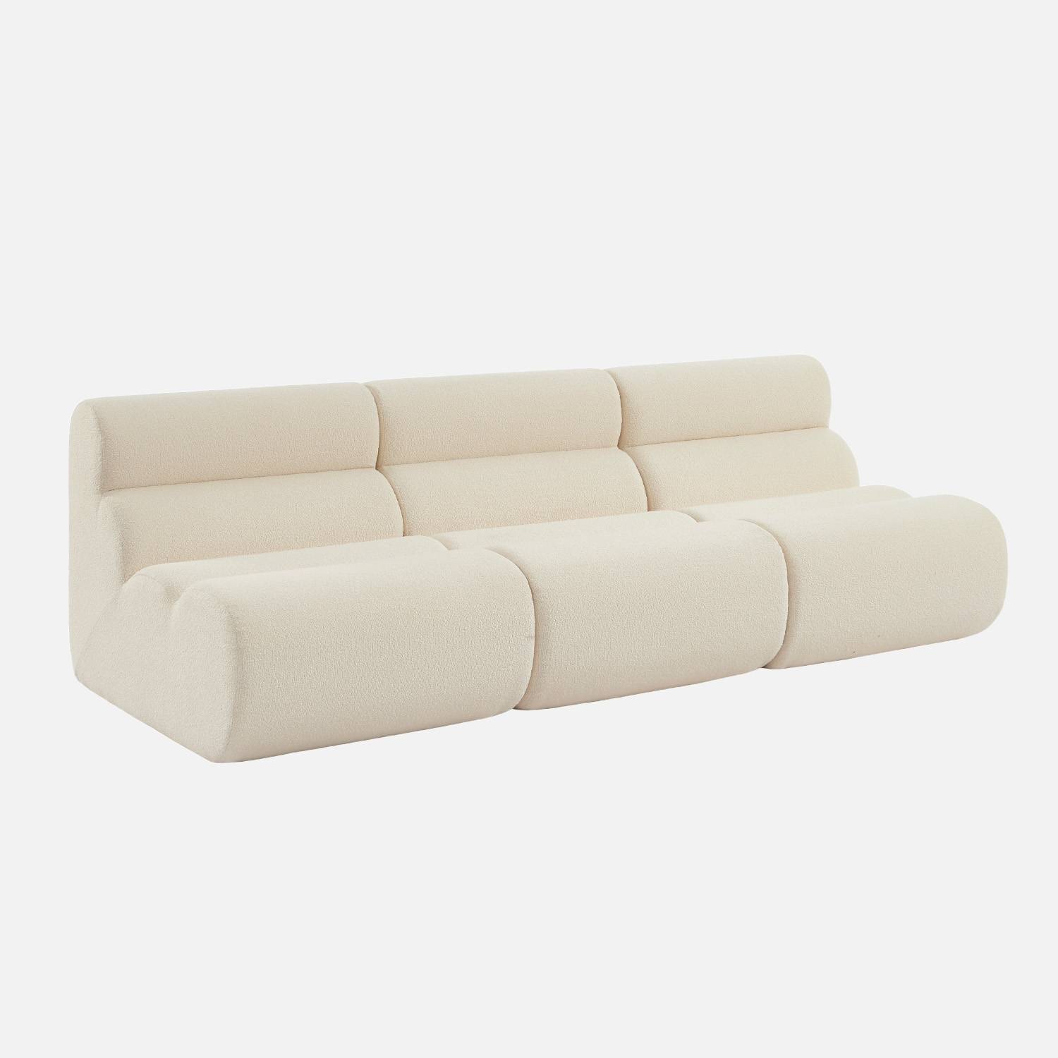 Chauffeuse bouclette texturée blanc 1 place (lot de 3)