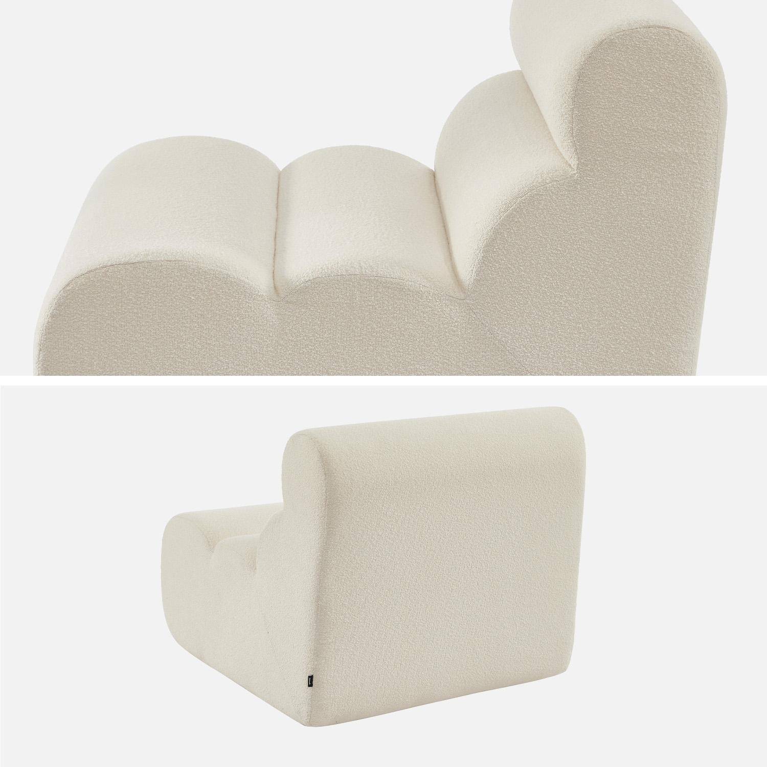 Sofá modular de borreguito texturizado, 3 plazas, Nova borreguito, Blanco, 81x99x75 cm Photo6