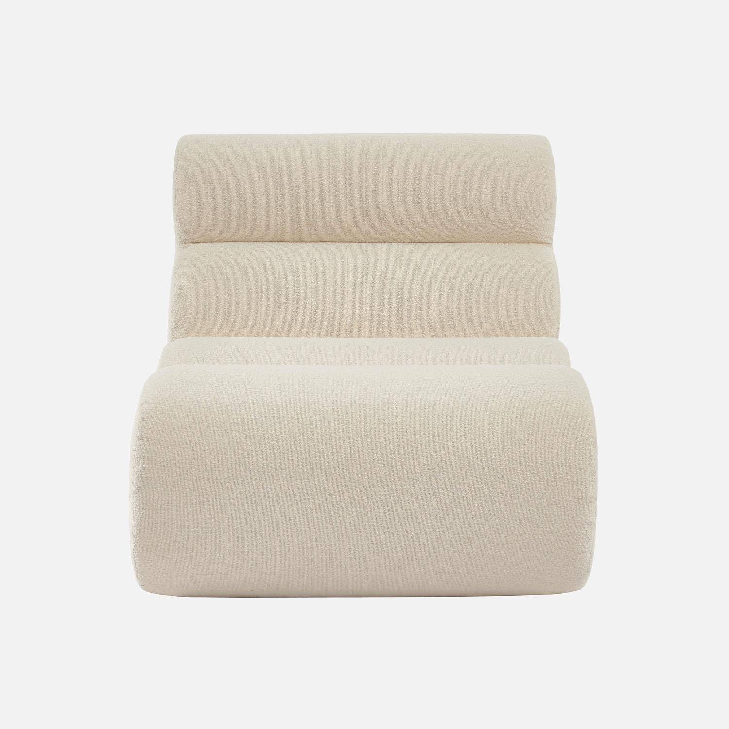 Sofá modular de borreguito texturizado, 3 plazas, Nova borreguito, Blanco, 81x99x75 cm,sweeek,Photo5