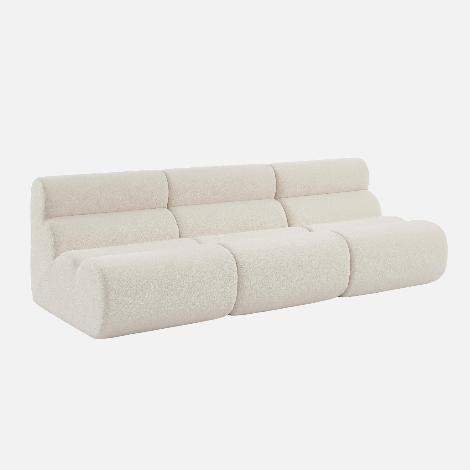 3er-Set modulare Lounge-Sessel mit strukturiertem Bouclé-Bezug in weiß B 81 x T 99 x H 75 cm - Nova Photo6