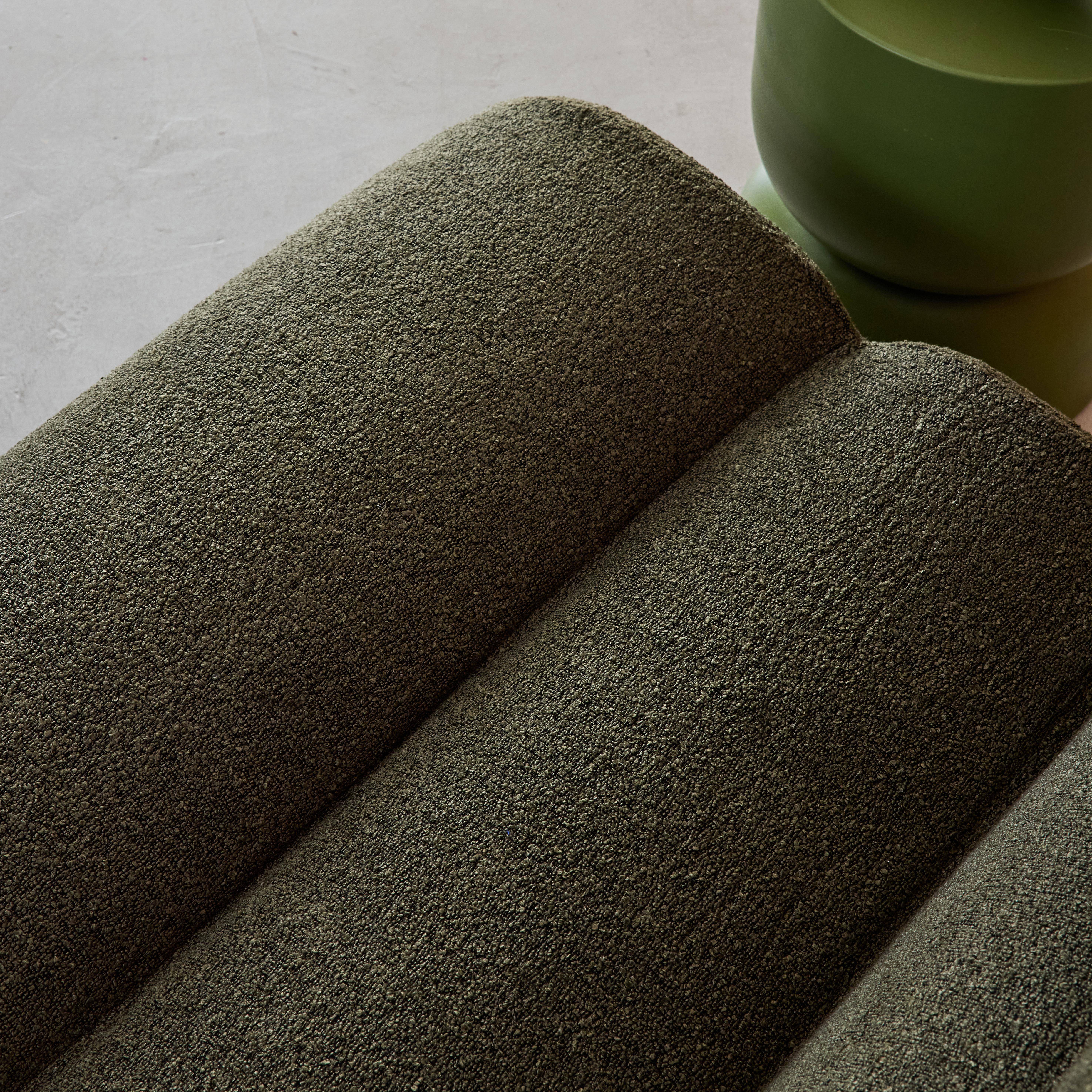 3er-Set modulare Lounge-Sessel mit strukturiertem Bouclé-Bezug in khaki B 81 x T 99 x H 75 cm - Nova Photo5