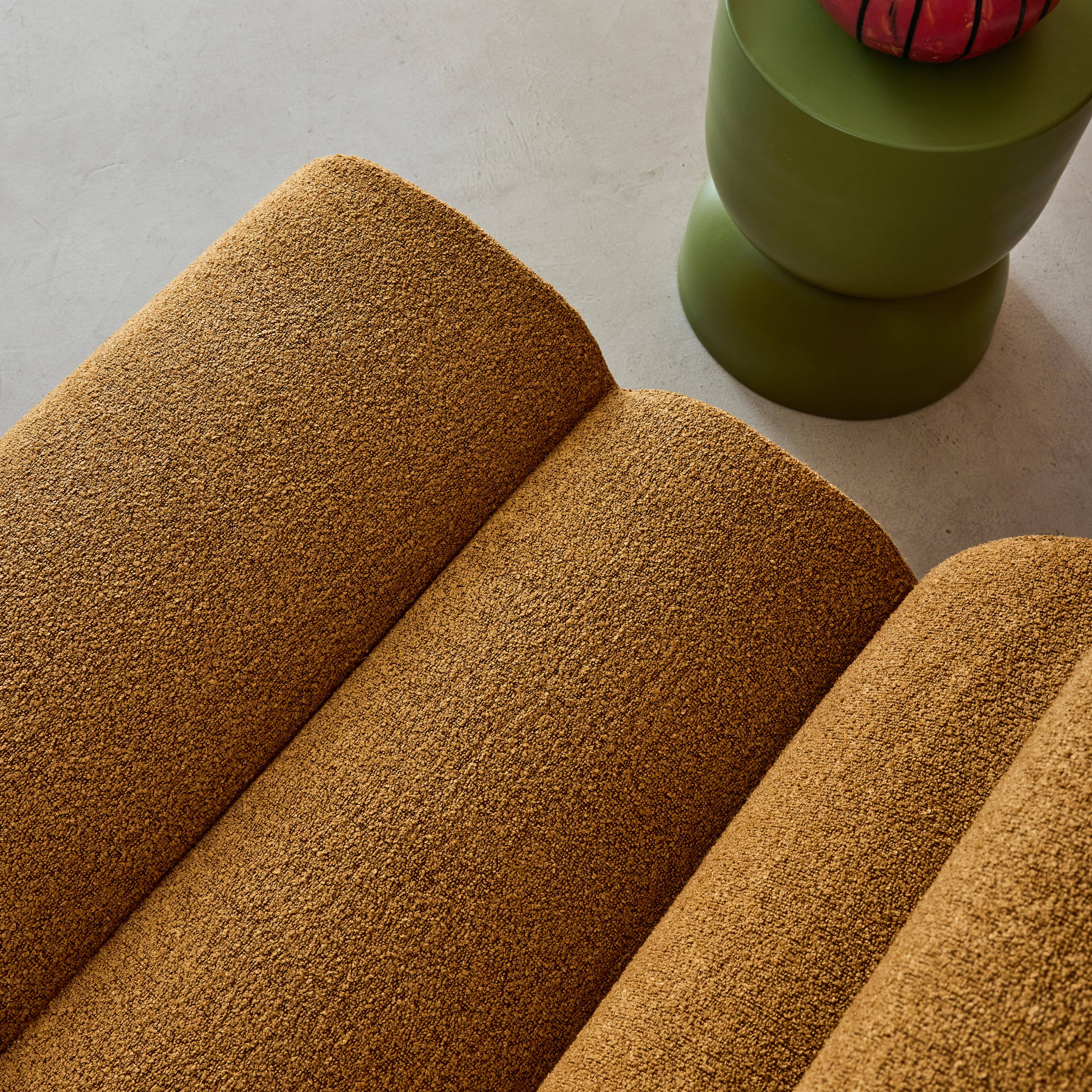 3er-Set modulare Lounge-Sessel mit strukturiertem Bouclé-Bezug in senfgelb B 81 x T 99 x H 75 cm - Nova,sweeek,Photo5