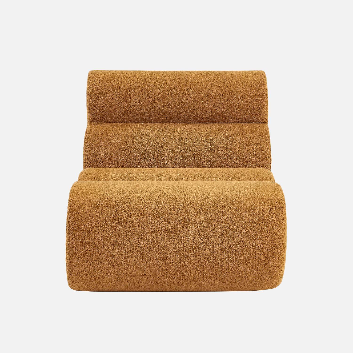 Sofá modular de borreguito texturizado, 3 plazas, Nova borreguito, Mostaza, 81x99x75 cm Photo5