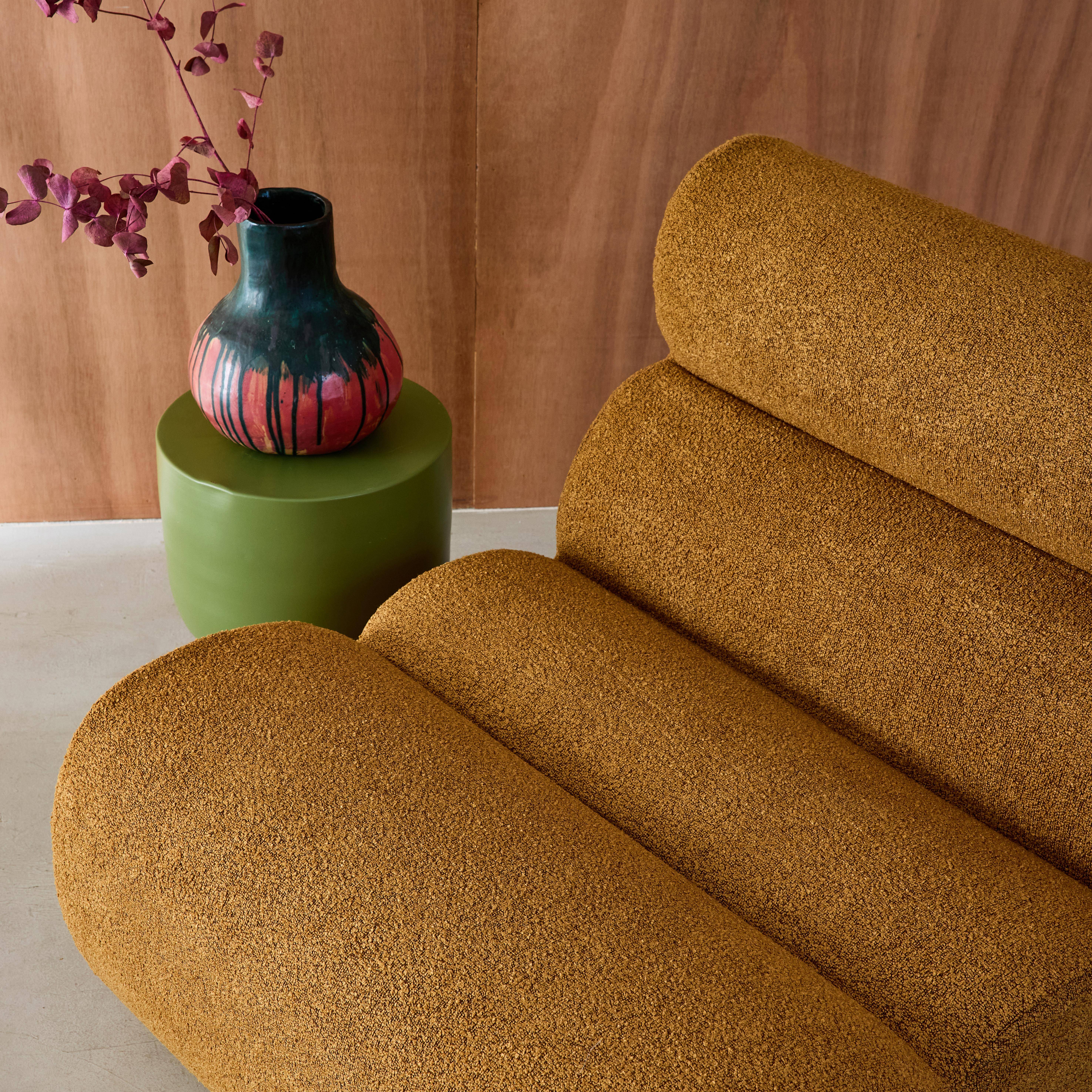 3er-Set modulare Lounge-Sessel mit strukturiertem Bouclé-Bezug in senfgelb B 81 x T 99 x H 75 cm - Nova Photo4