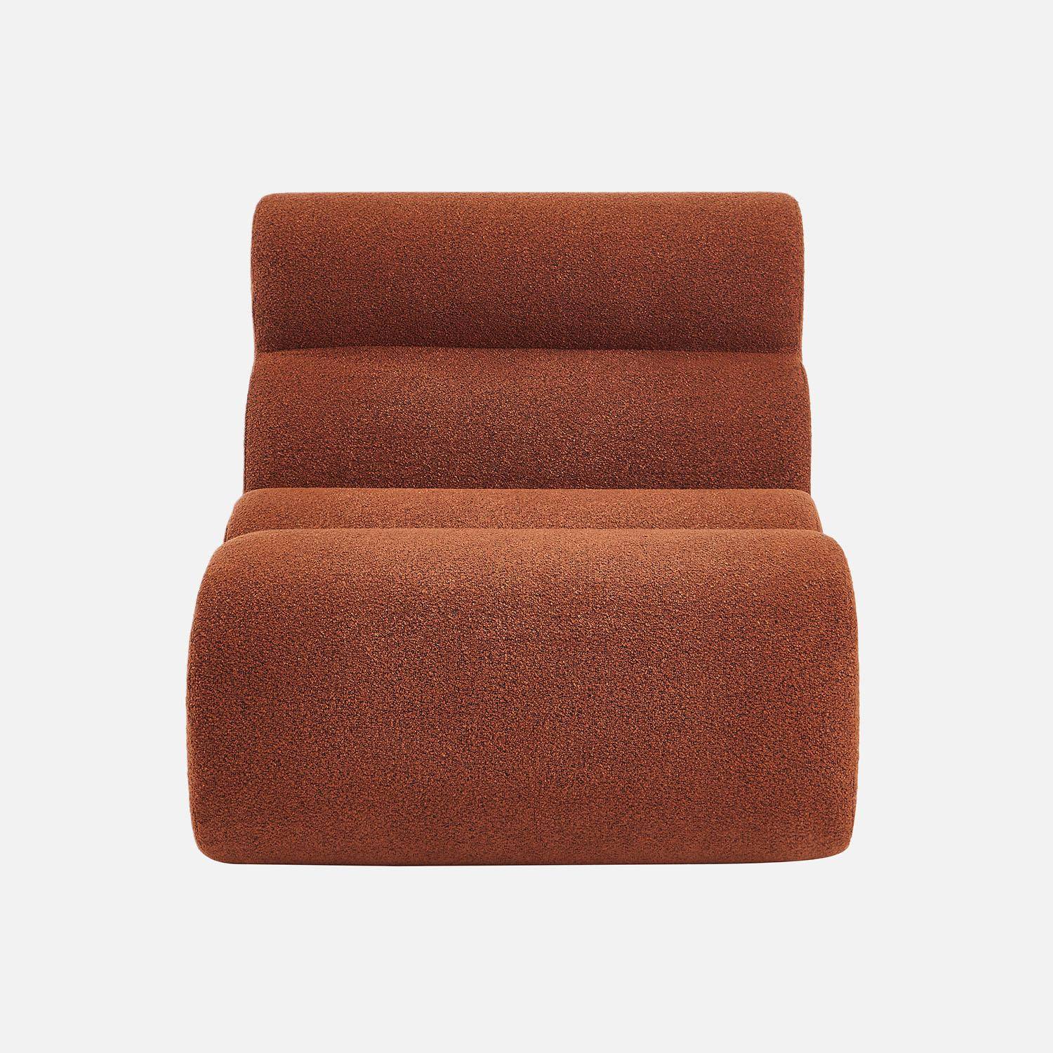 Divano modulare bouclé, 3 posti, Nova bouclé, Terracotta, 81x99x75 cm Photo5