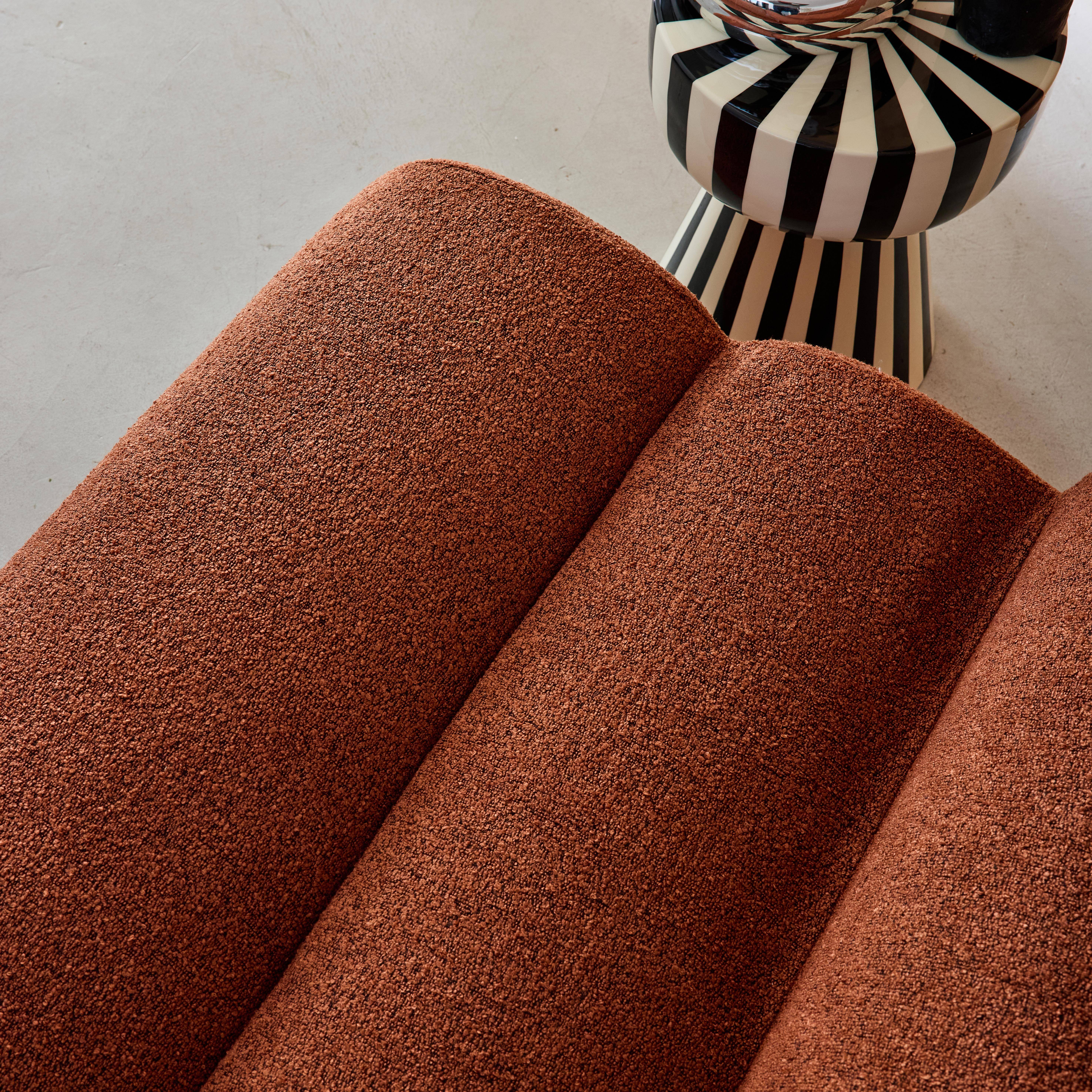 3er-Set modulare Lounge-Sessel mit strukturiertem Bouclé-Bezug in terrakotta B 81 x T 99 x H 75 cm - Nova Photo5