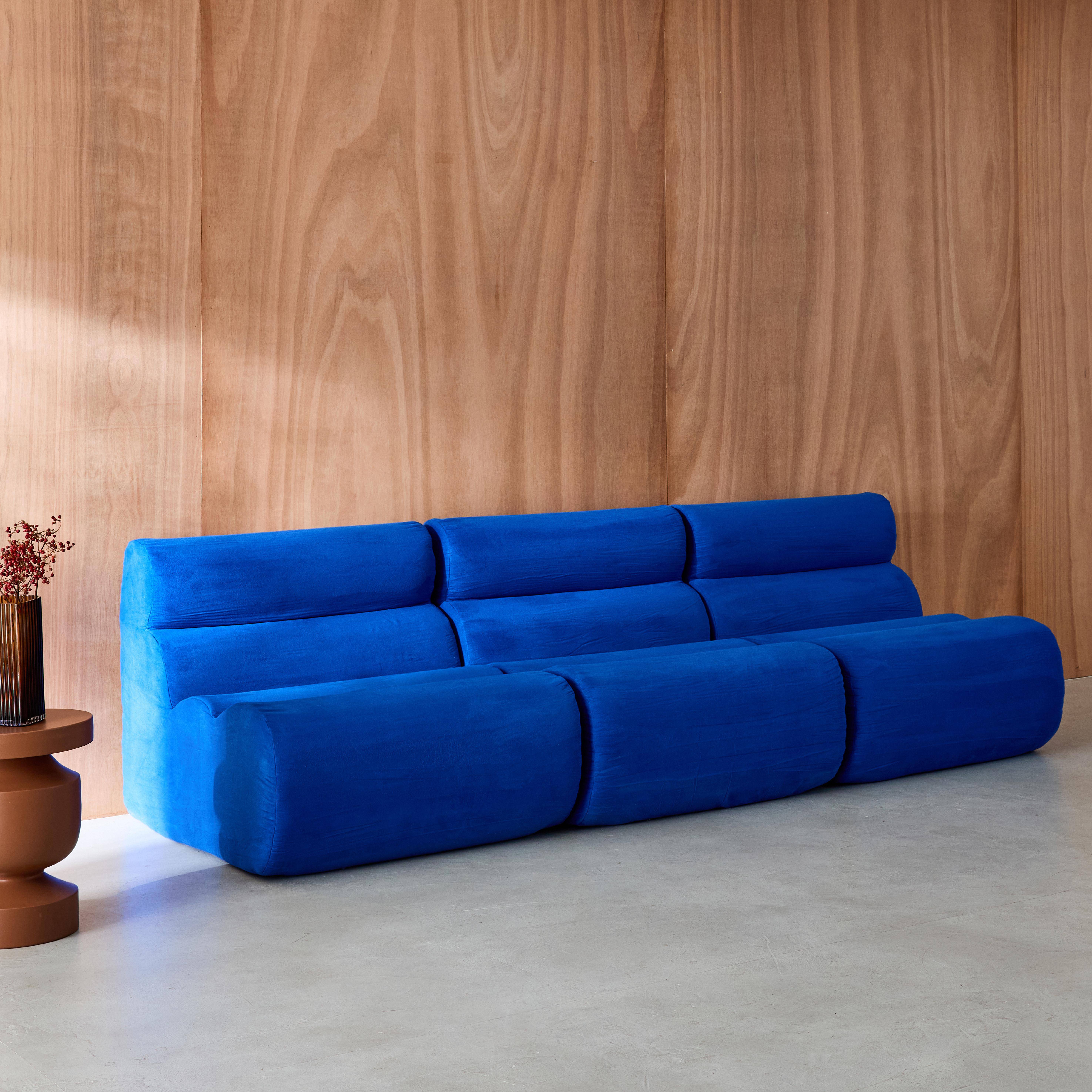 Stoffen fauteuils 1 zitplaats (set van 3) elektrisch blauw L 81 x B 99 x H 75cm - Nova,sweeek,Photo3