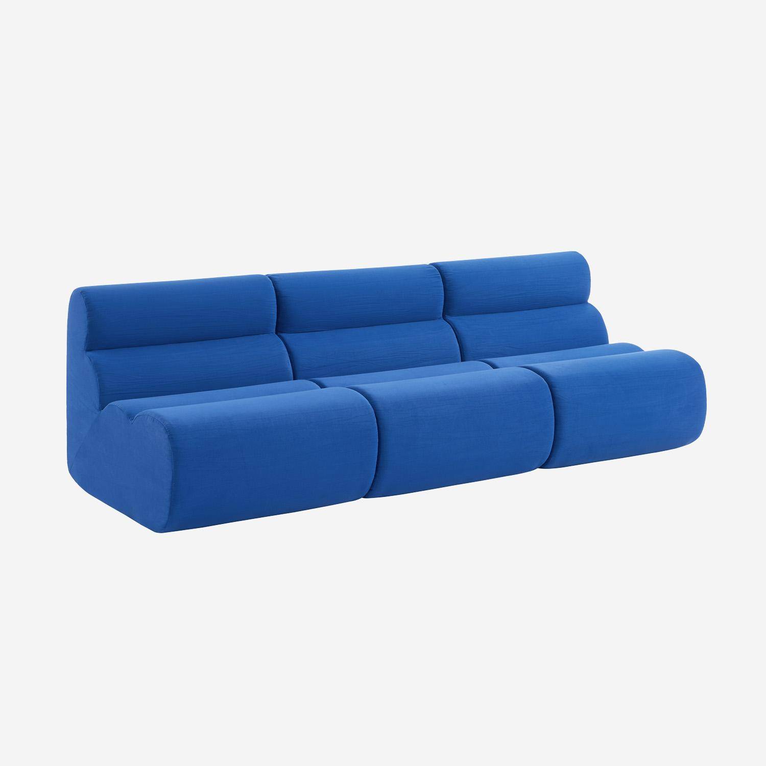 Stoffen fauteuils 1-zits (set van3) elektrisch blauw L 81 x B 99 x H 75cm - Nova,sweeek,Photo6
