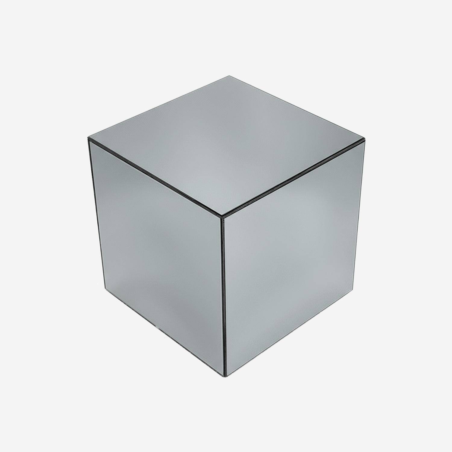Mesa cúbica espejada, 30cm, Mirage, Transparent, 30x30x30.8 cm Photo1