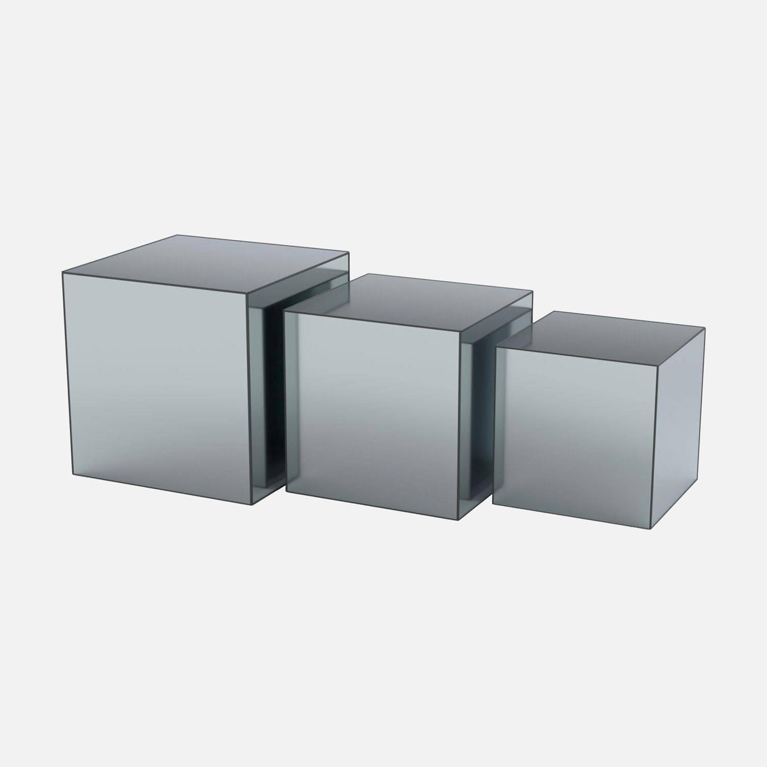 Mesa cúbica espejada, 30cm, Mirage, Transparent, 30x30x30.8 cm,sweeek,Photo3