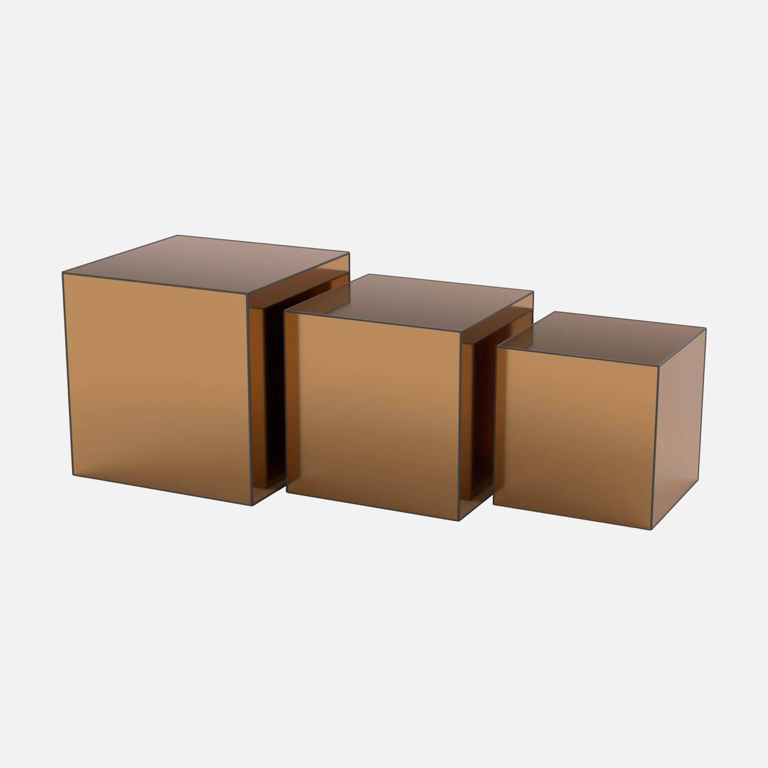 Mesa cúbica espejada, 30cm, Mirage, Ambre, 30x30x31 cm Photo3
