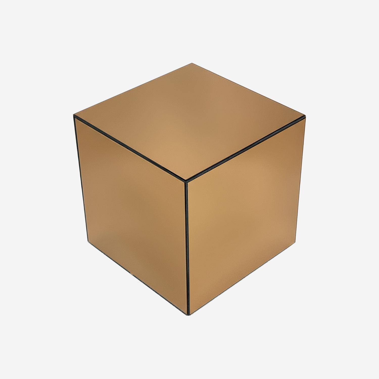 Bijzettafel spiegelglas kubus amber 30 x 30 x 30,8 cm - Mirage,sweeek,Photo3