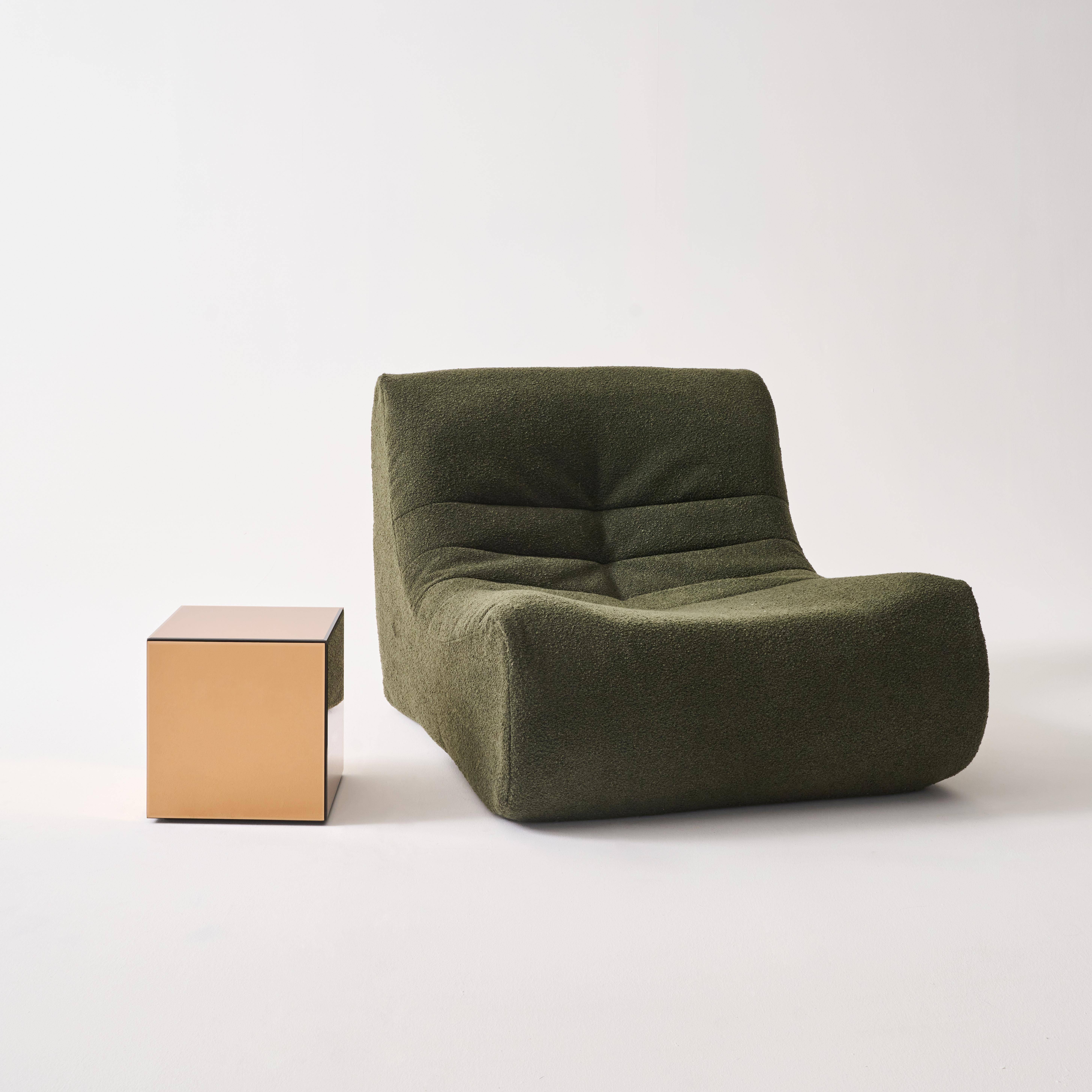 Tavolo cubico a specchio, 30cm, Mirage, Ambre, 30x30x31 cm,sweeek,Photo2