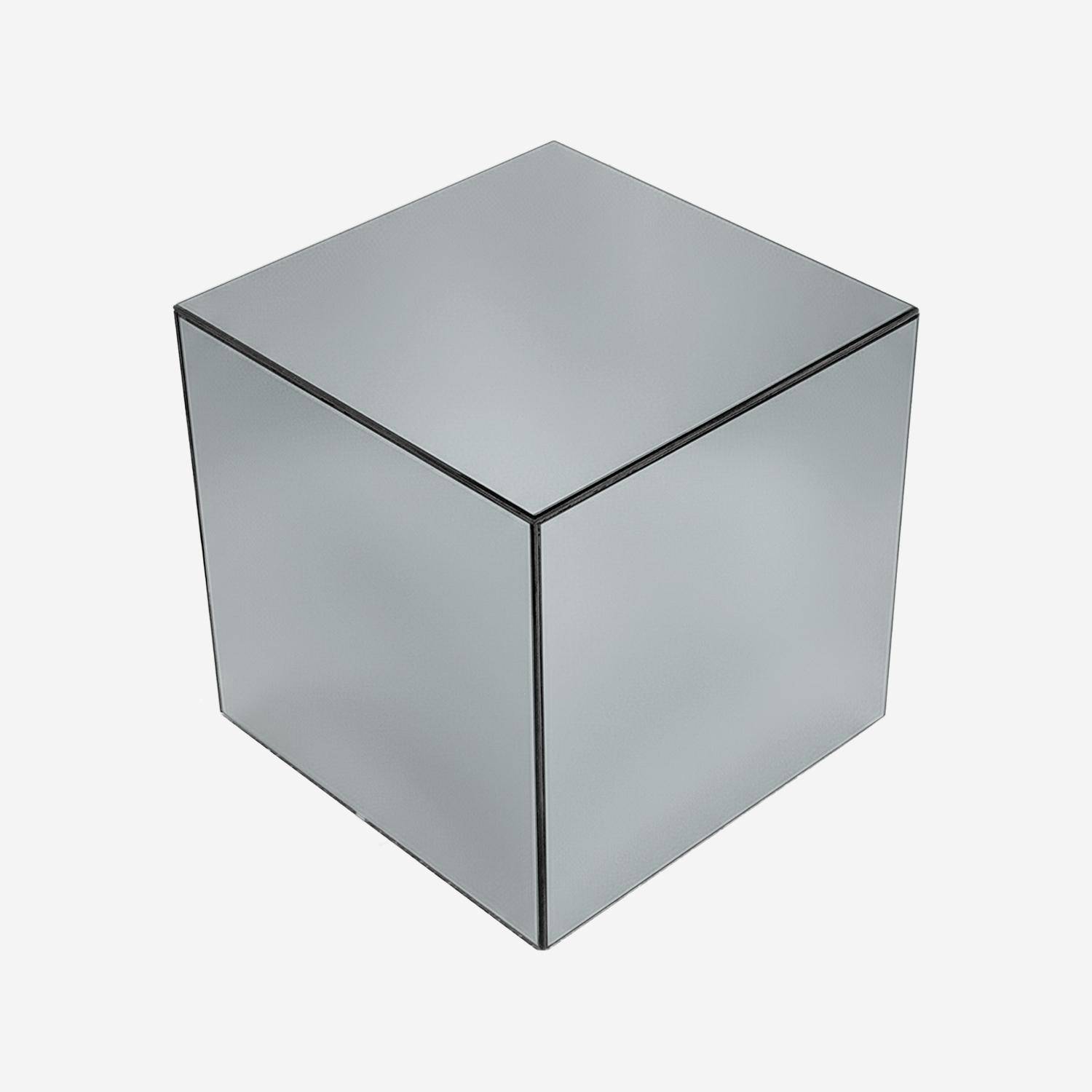Mesa cúbica espejada, 35cm, Mirage, Transparent, 35x35x36 cm Photo1
