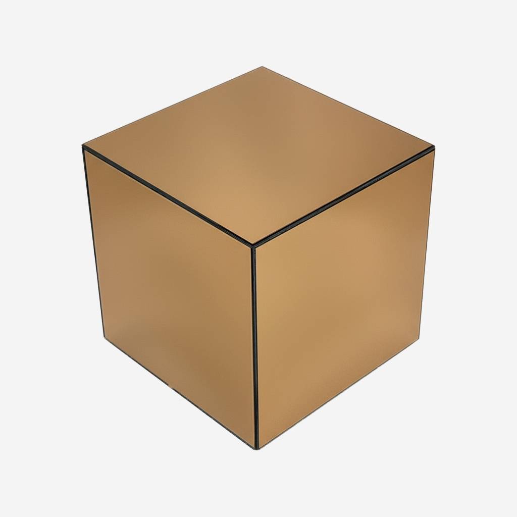 Mesa cúbica espejada, 35cm, Ambre