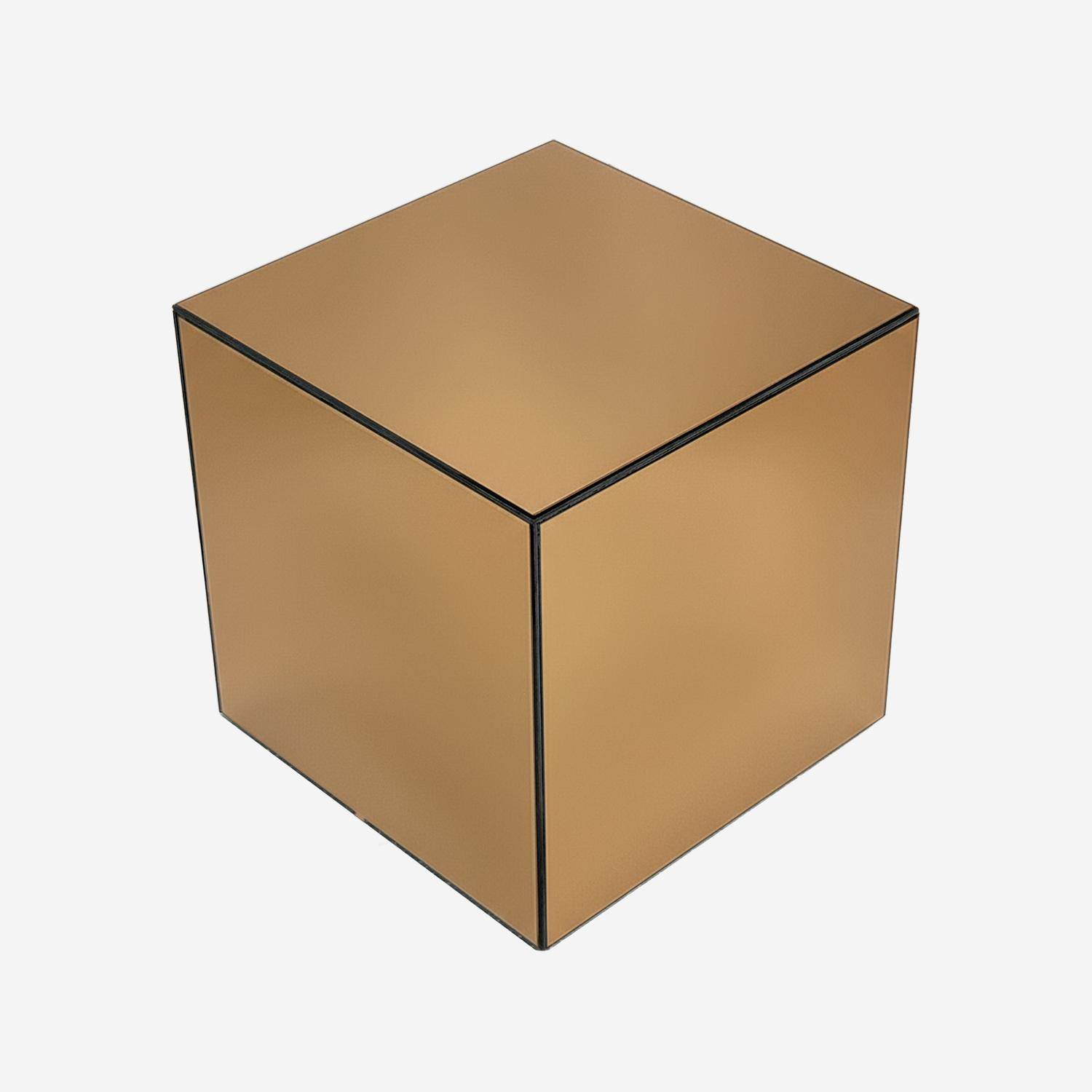 Bijzettafel spiegelglas kubus amber 35 x 35 x 35.8cm - Mirage,sweeek,Photo3