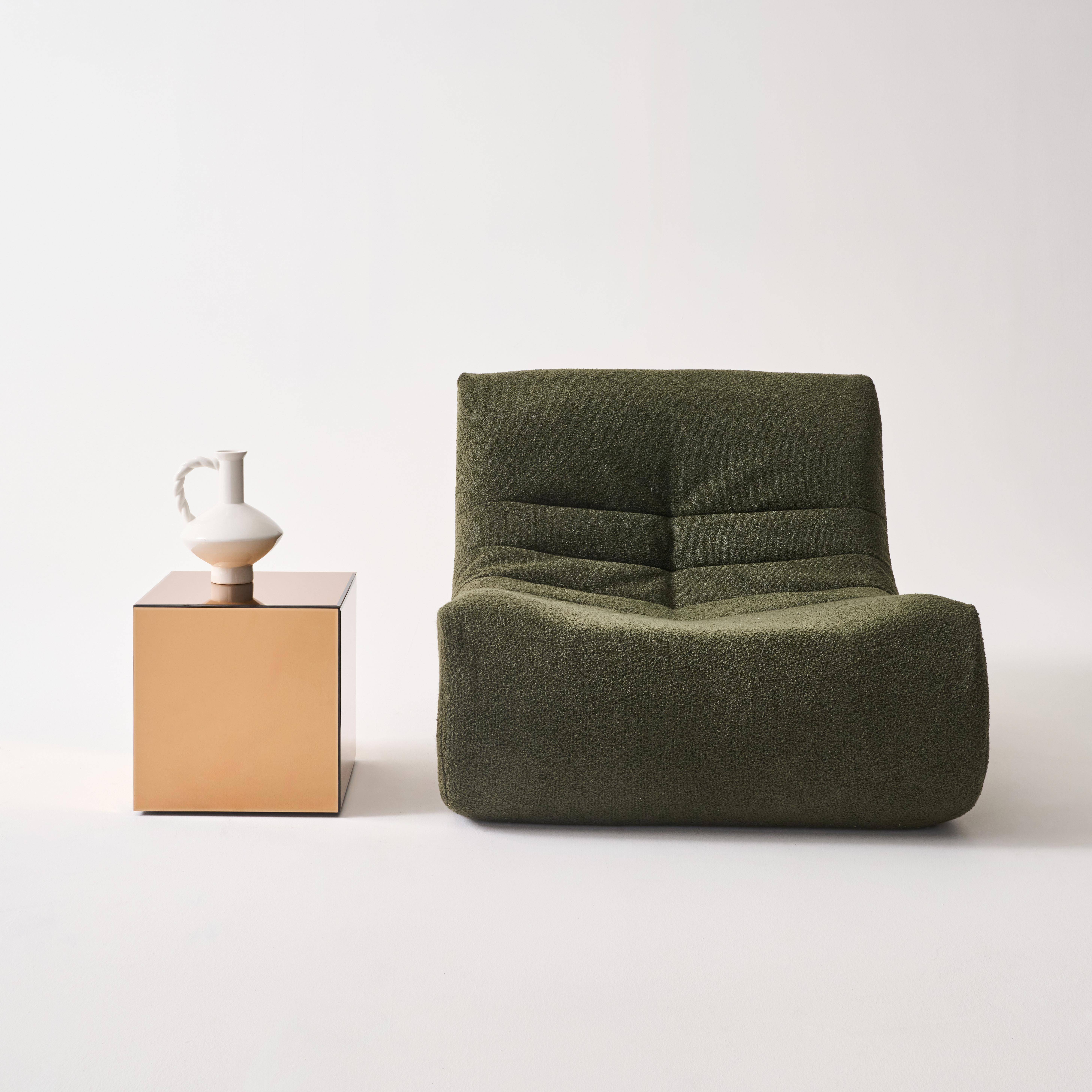 Tavolino, lato del divano, cubo a specchio 35cm, Mirage, Ambre, 35x35x36 cm,sweeek,Photo1