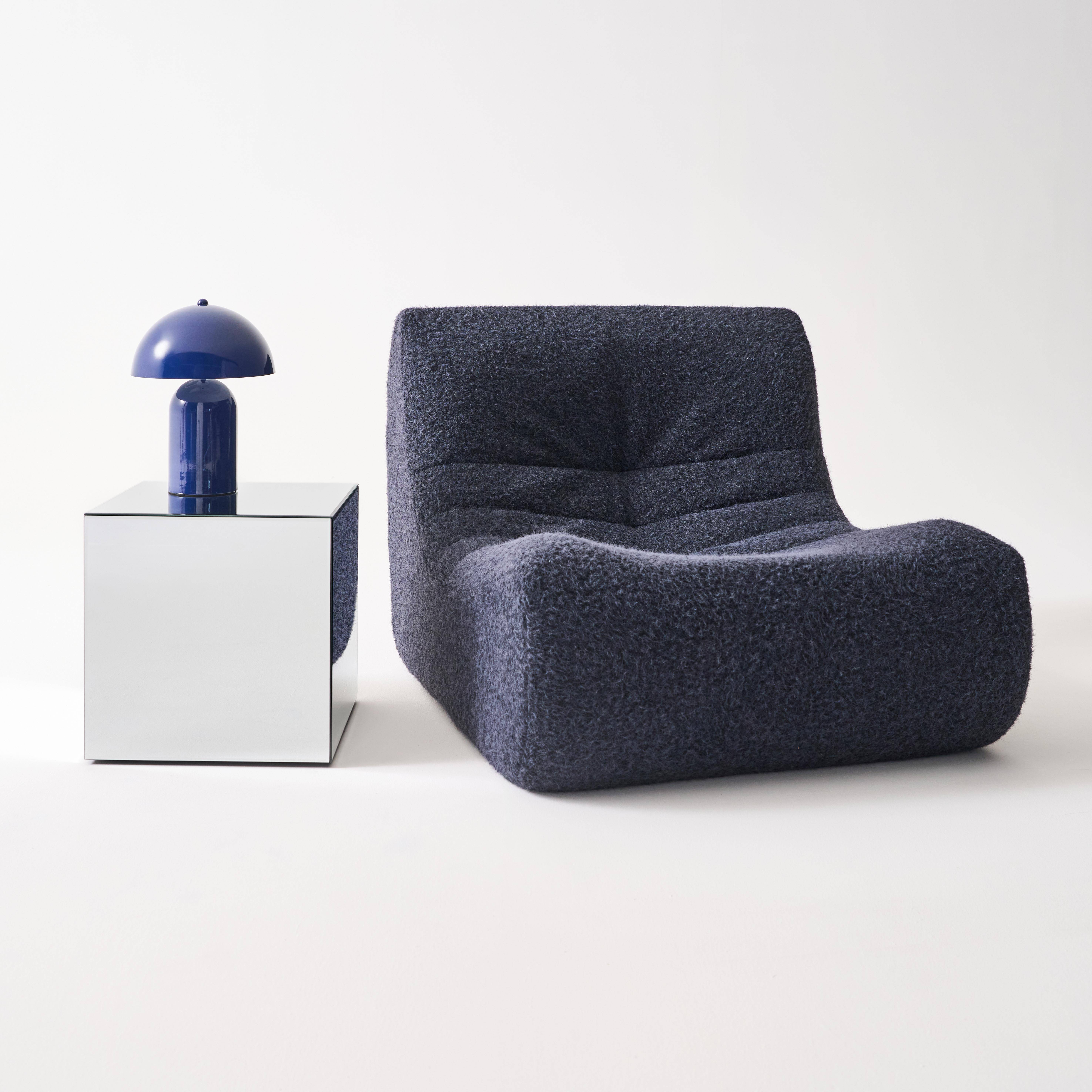 Cubic mirror coffee table, side table, bedside table, 40 cm cubic mirror, Mirage, Transparent, 40x40x41 cm Photo2