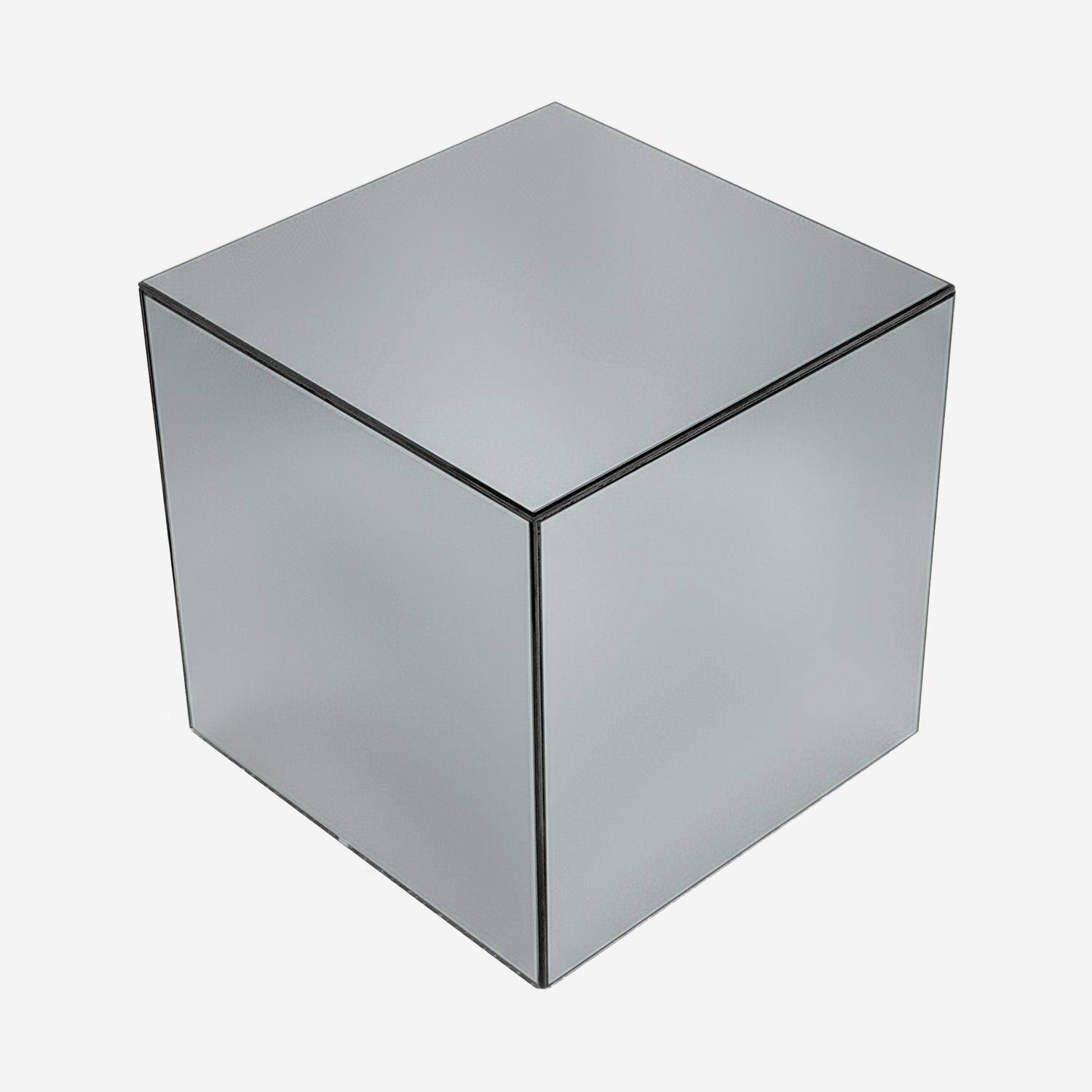 Mesa cúbica espejada, 40cm, Mirage, Transparent, 40x40x41 cm Photo1